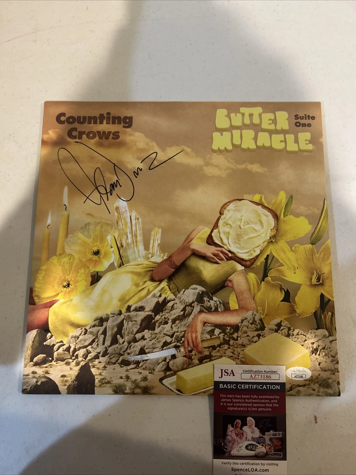 ADAM DURITZ COUNTING CROWS SIGNED AUTOGRAPH VINYL ALBUM JSA COA BUTTER MIRACLE