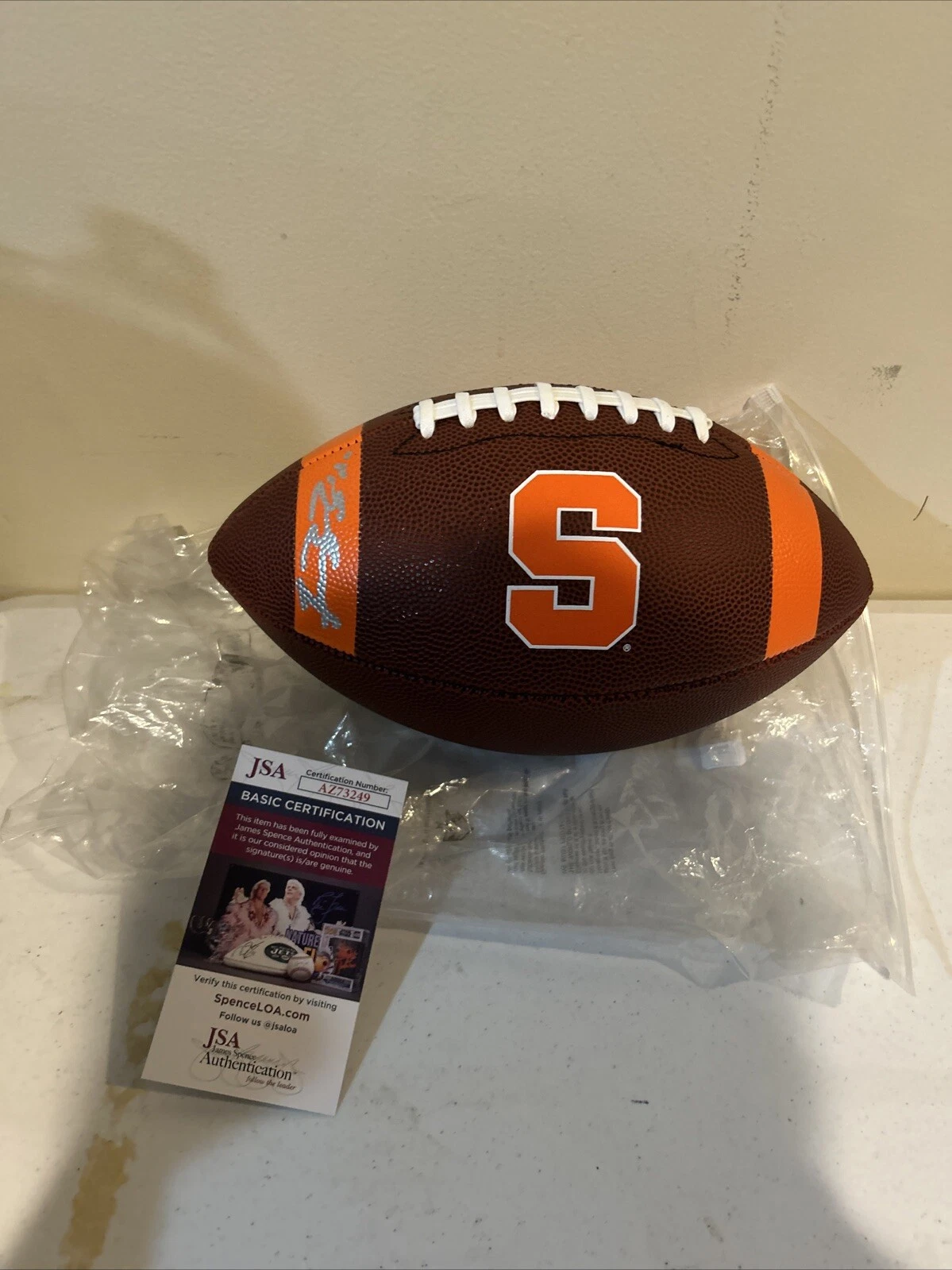 SYRACUSE ORANGE- FRAN BROWN SIGNED AUTOGRAPH LOGO FOOTBALL JSA COA COACH CUSE