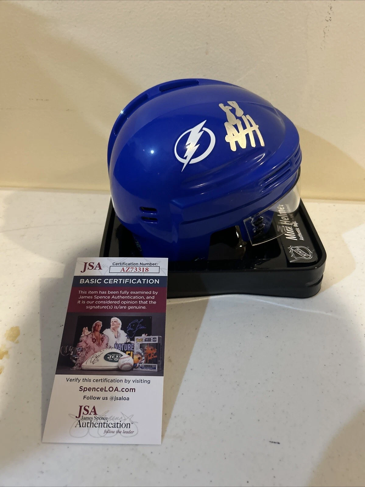 TAMPA BAY LIGHTNING- NIKO HUUHTANEN SIGNED AUTOGRAPH MINI HELMET JSA COA HOCKEY