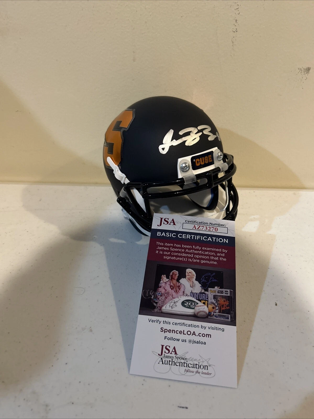SYRACUSE ORANGE- FRAN BROWN SIGNED AUTOGRAPH MINI HELMET JSA COA CUSE FOOTBALL