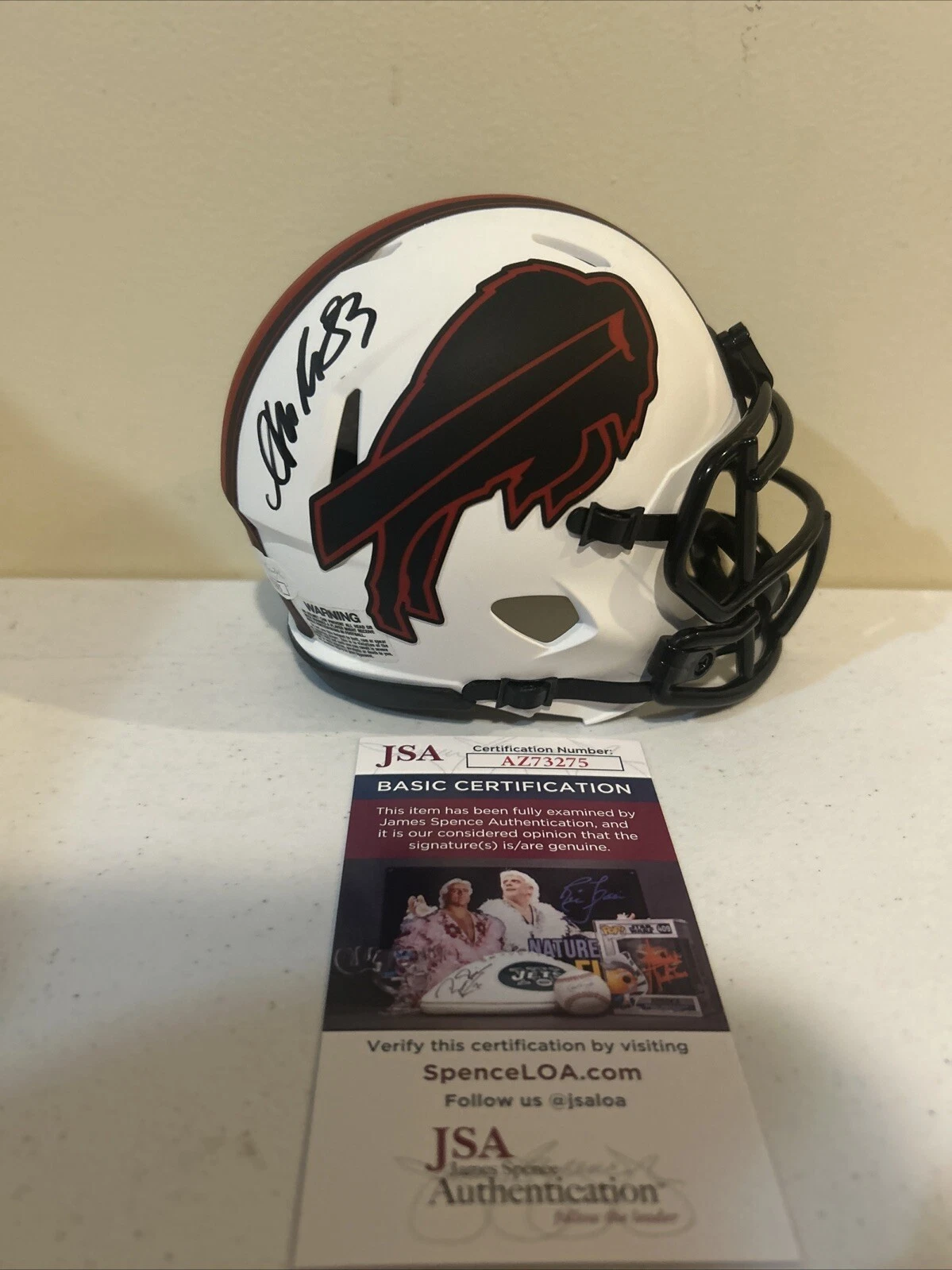 BUFFALO BILLS- ANDRE REED SIGNED AUTOGRAPH MINI HELMET JSA COA FOOTBALL HOF