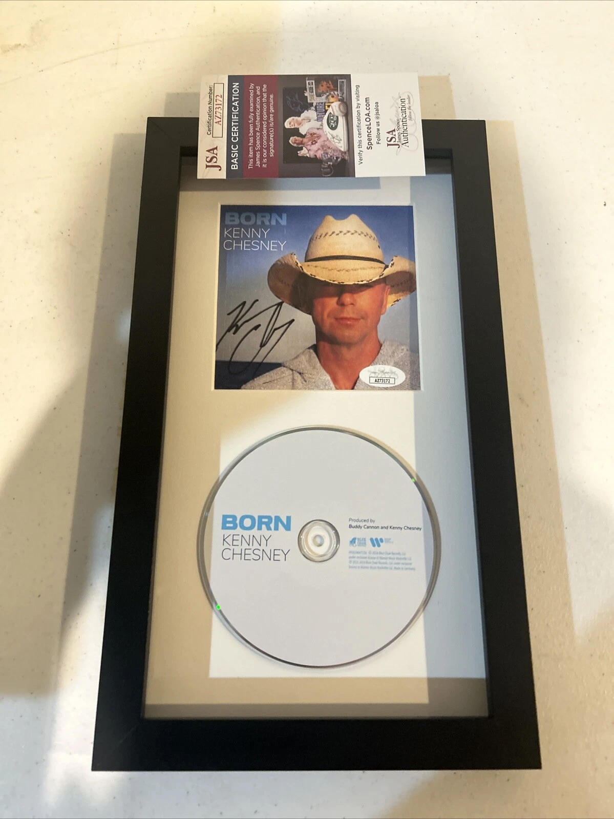 KENNY CHESNEY SIGNED AUTOGRAPH FRAMED CD DISPLAY JSA COA BORN ALBUM