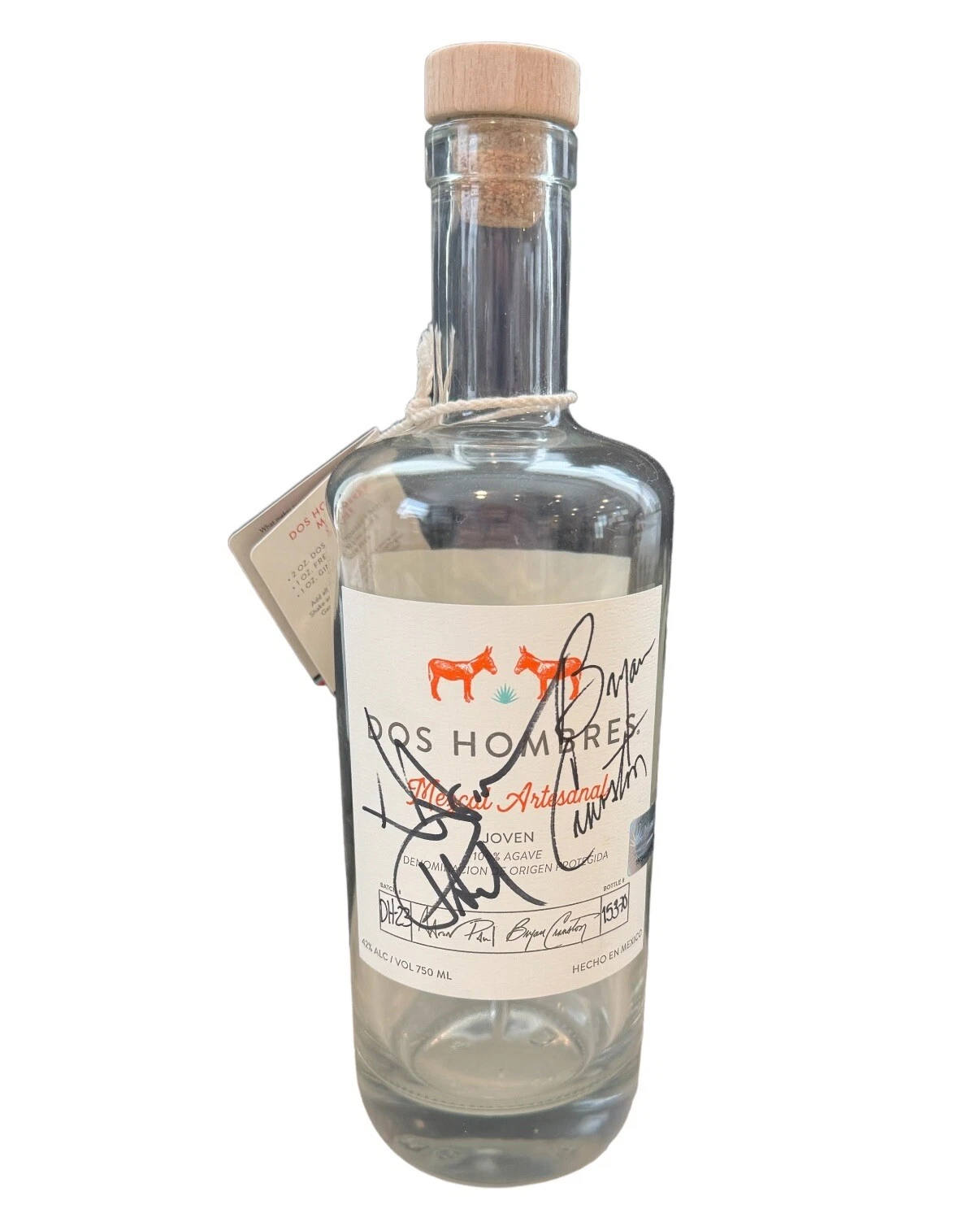 Breaking Bad Bryan Cranston Aaron Paul Signed Dos Hombres Bottle Empty Autograph