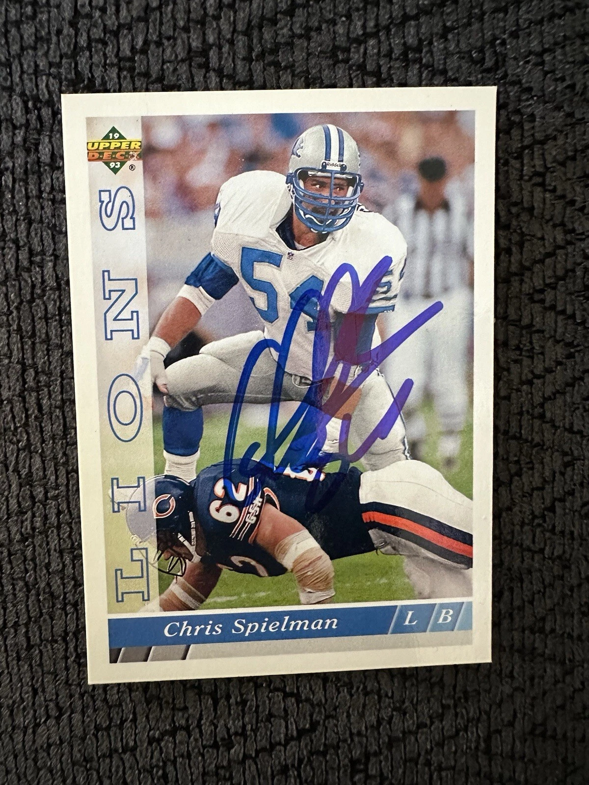 Chris Spielman Signed Football Trading Card Autographed Detroit Lions