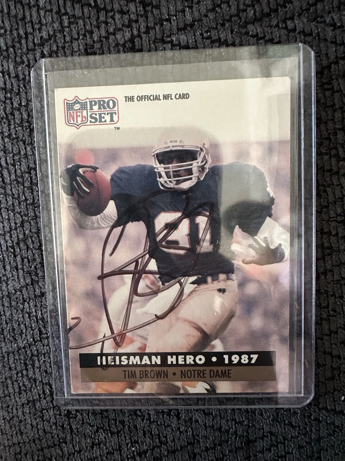 Tim Brown Signed Trading Card Notre Dame Fighting Irish 1987 Heisman