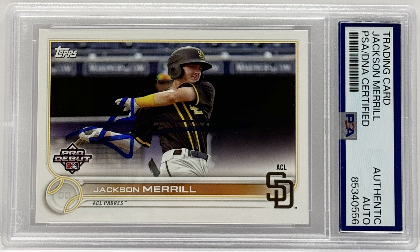 Jackson Merrill 2022 Topps Rookie Card San Diego Padres PSA/DNA Slabbed