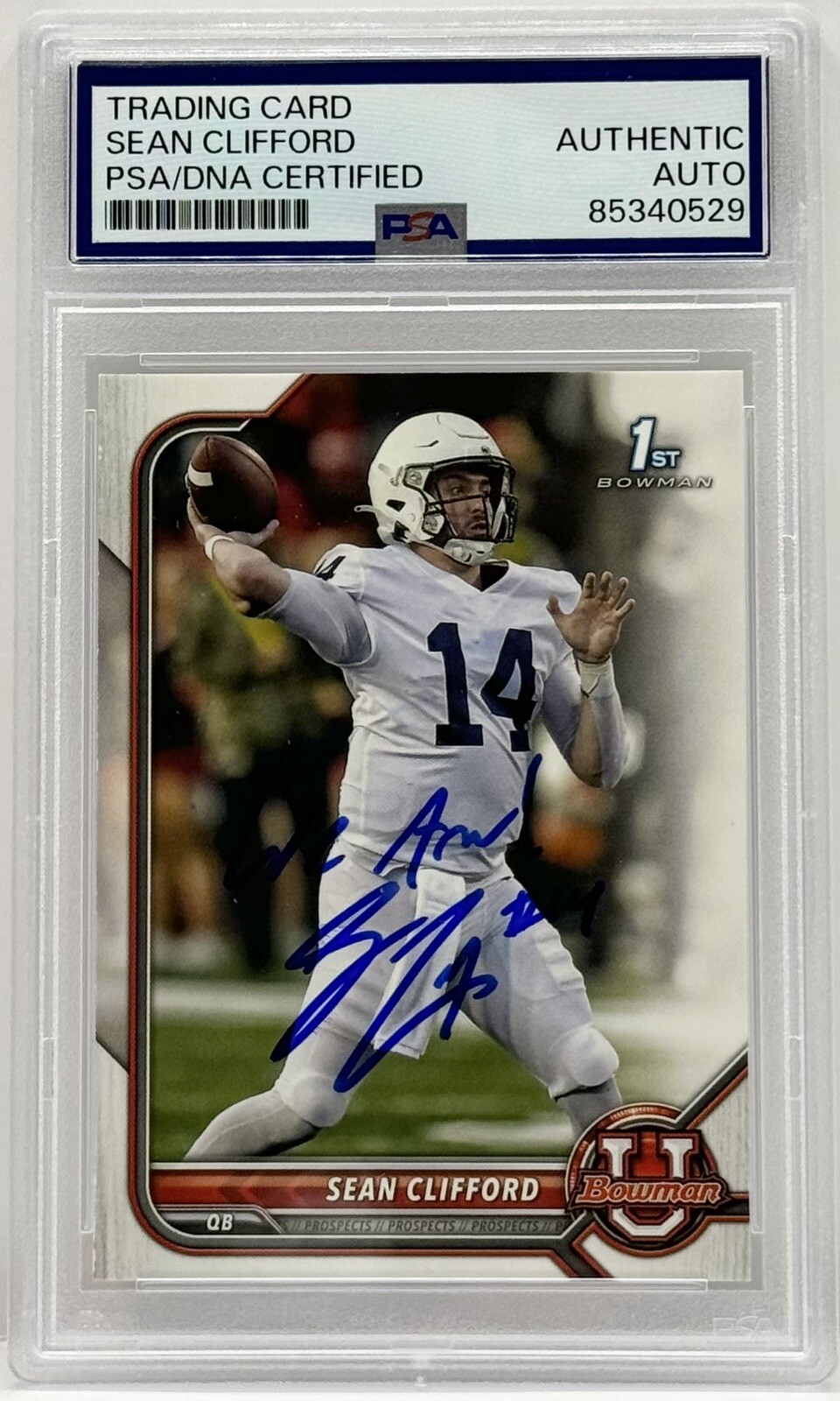 Sean Clifford Signed Auto 2022 Bowman U Rookie Card PSA/DNA Slabbed Penn State