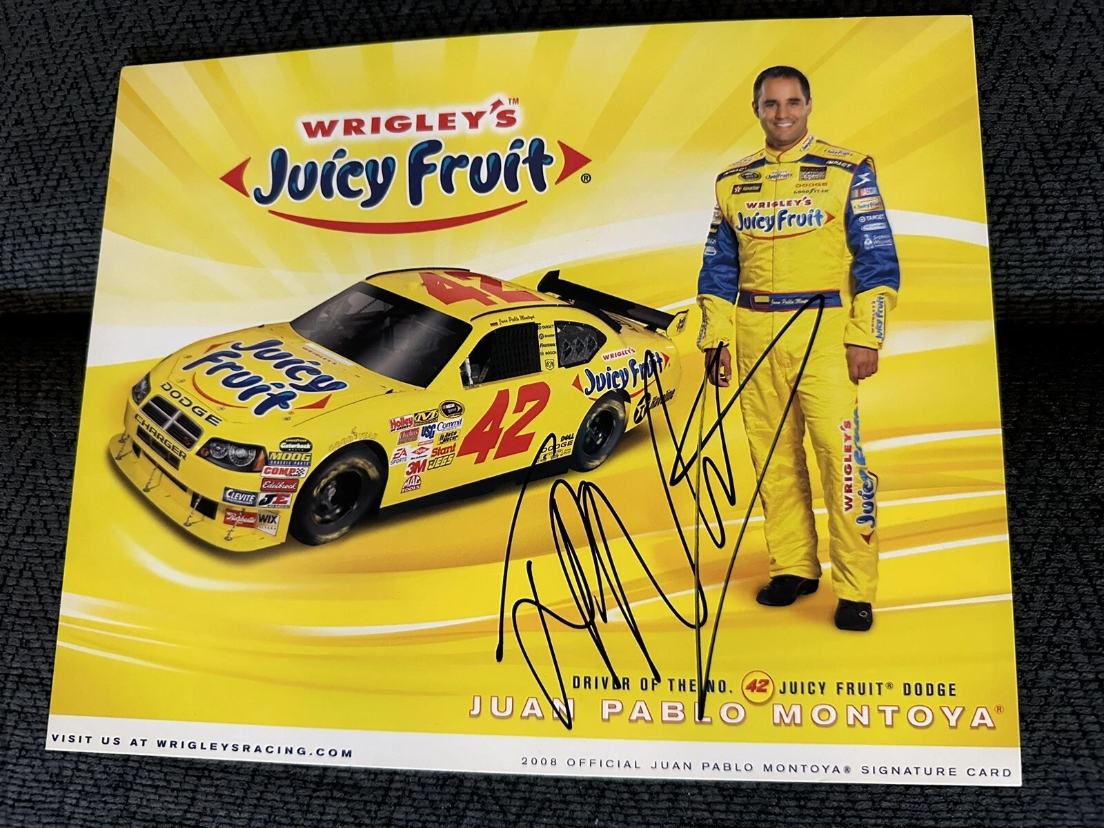 Juan Pablo Montoya Signed Promo Hero Card Autographed NASCAR