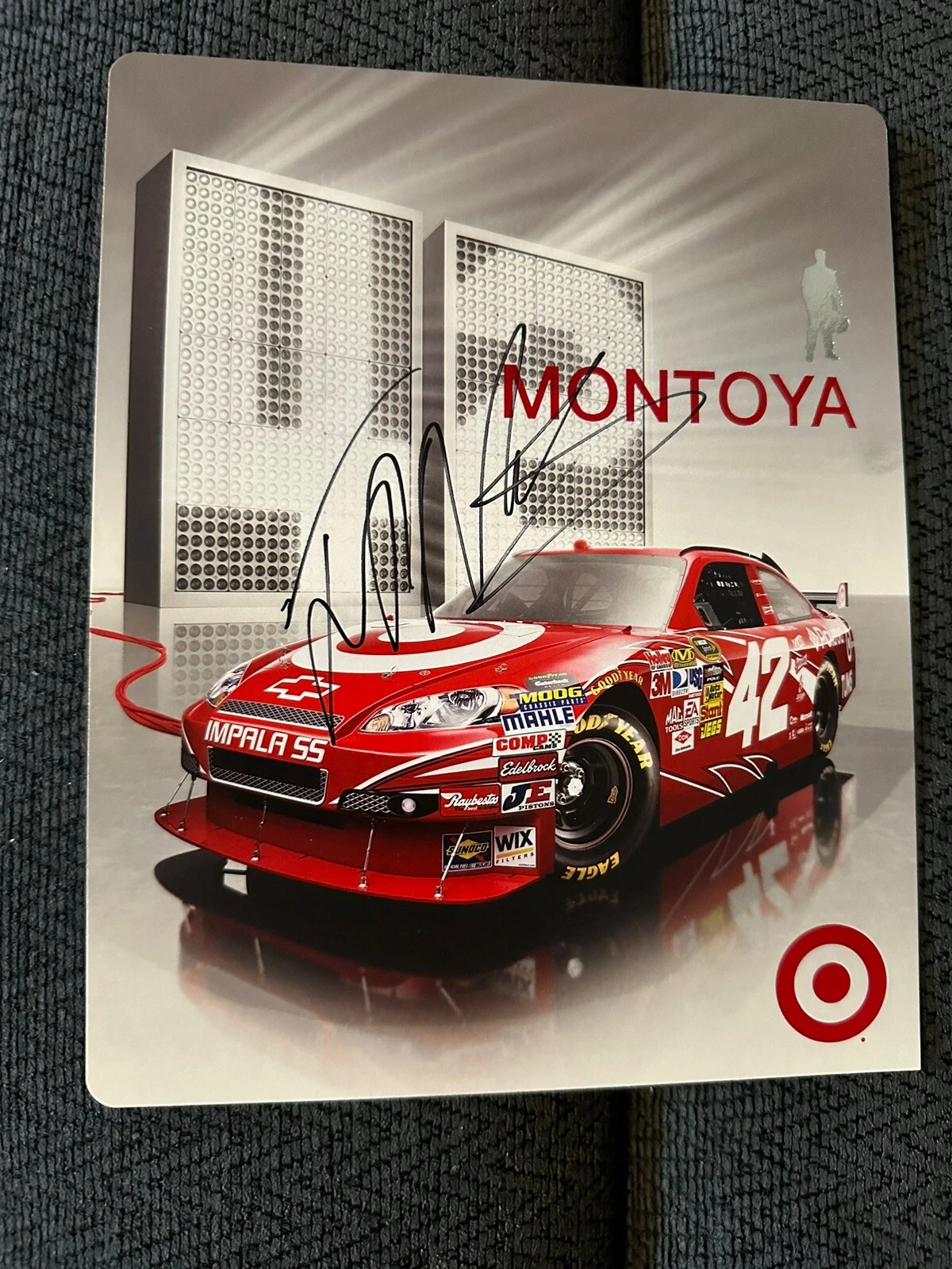 Juan Pablo Montoya Signed Promo Hero Card Autographed NASCAR