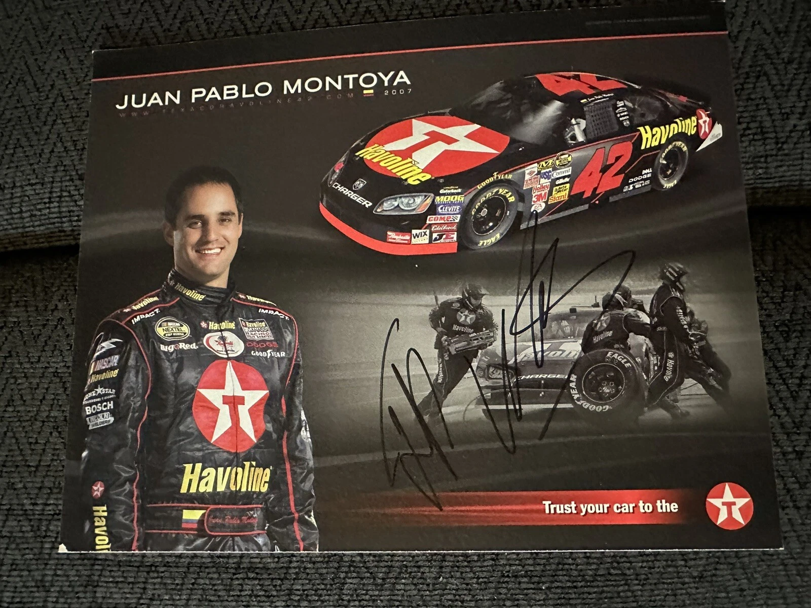 Juan Pablo Montoya Signed Promo Hero Card Autographed NASCAR