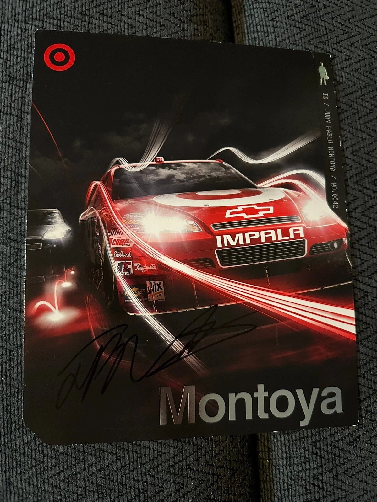 Juan Pablo Montoya Signed Promo Hero Card Autographed NASCAR