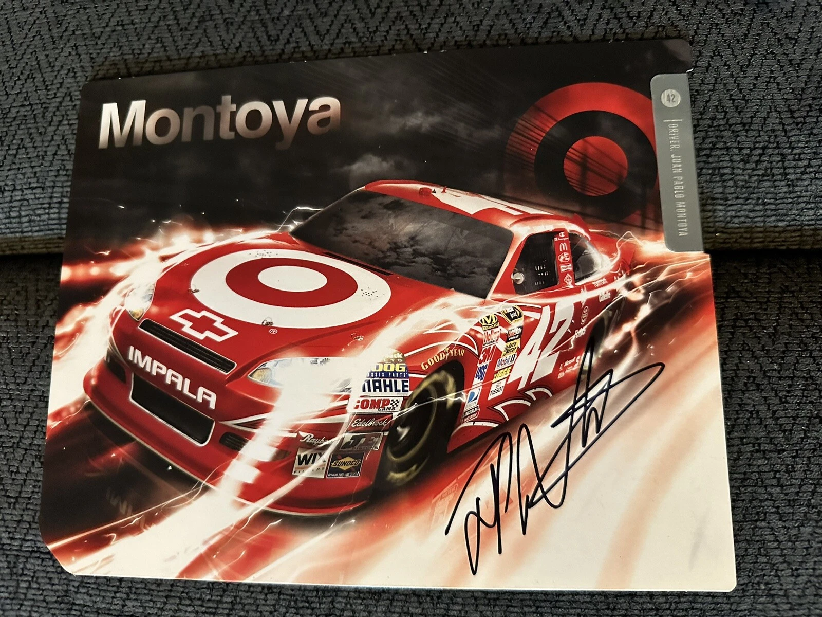 Juan Pablo Montoya Signed Promo Hero Card Autographed NASCAR