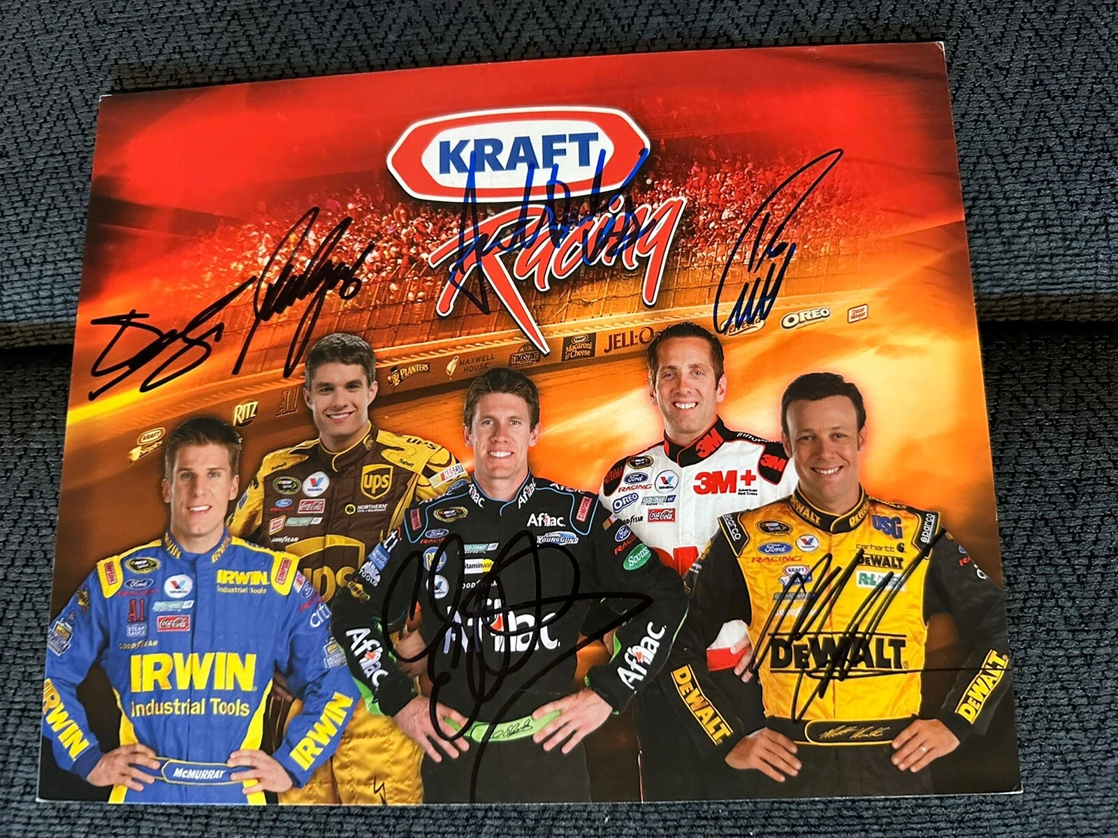 Jack Roush Matt Kenseth Carl Edwards Greg Biffle Mcmurray Ragan Signed Hero Card