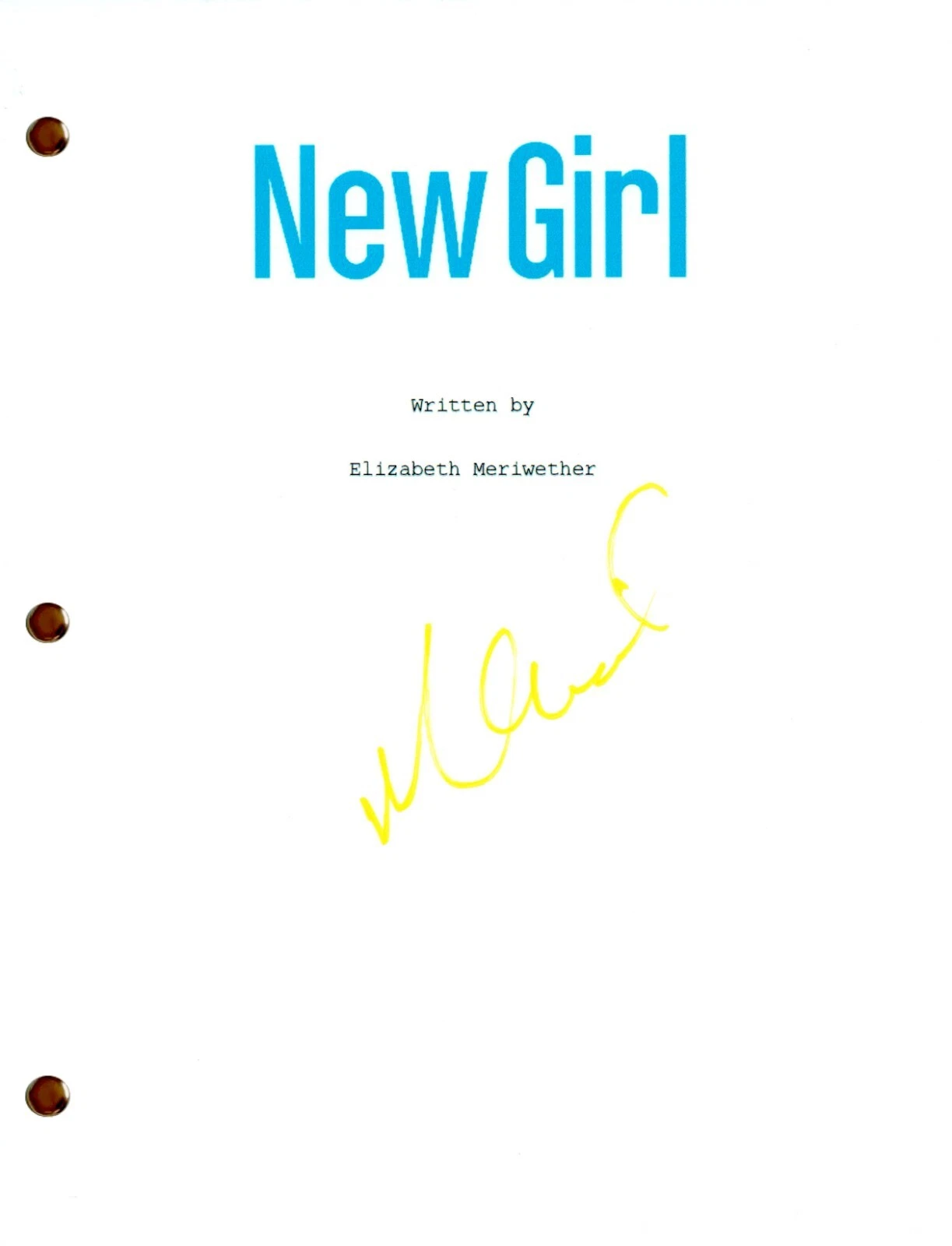 Max Greenfield Signed Autograph NEW GIRL Pilot Episode Script Screenplay COA