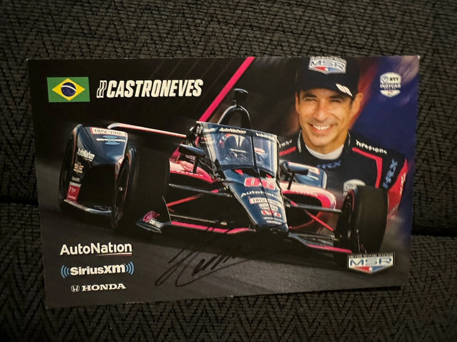 Helio Castroneves Indianapolis Indy 500 Signed Car Promo Card Autographed 2021