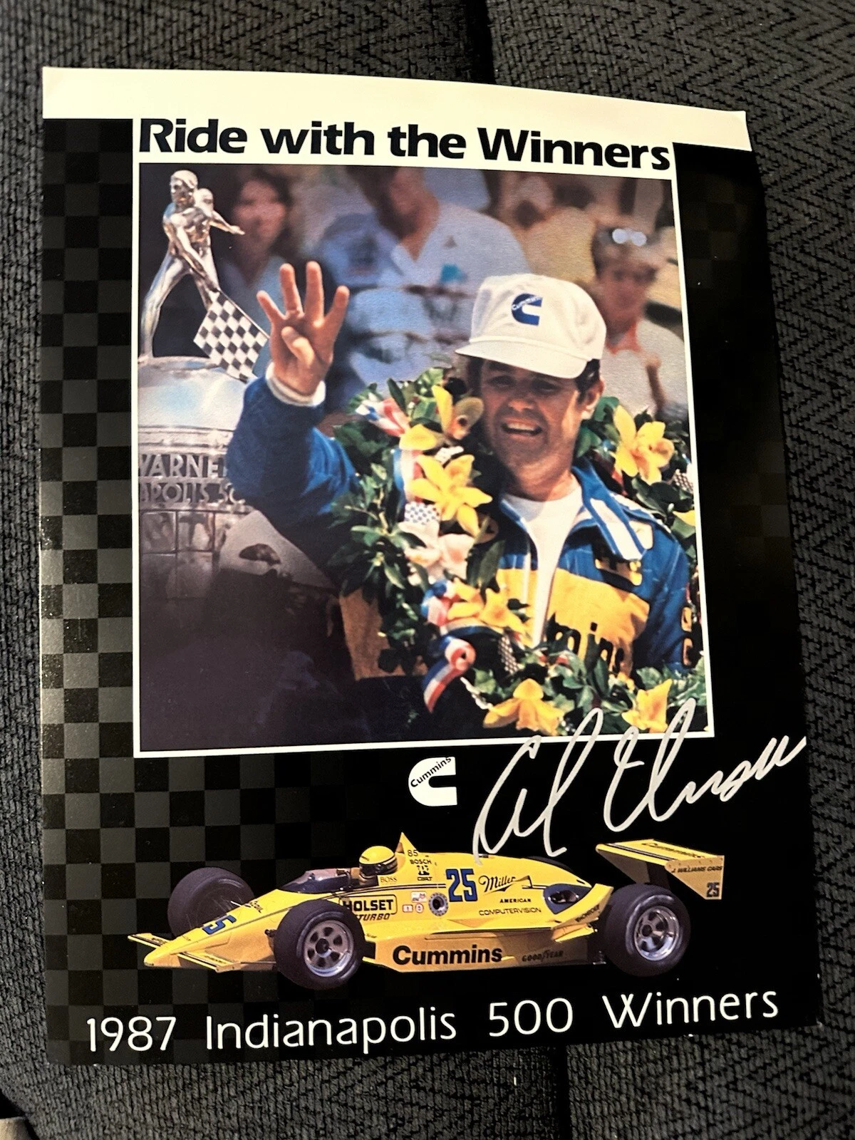 Al Unser Sr Promo Card Signed Hero Handout Card Indianapolis 500 Indy Car