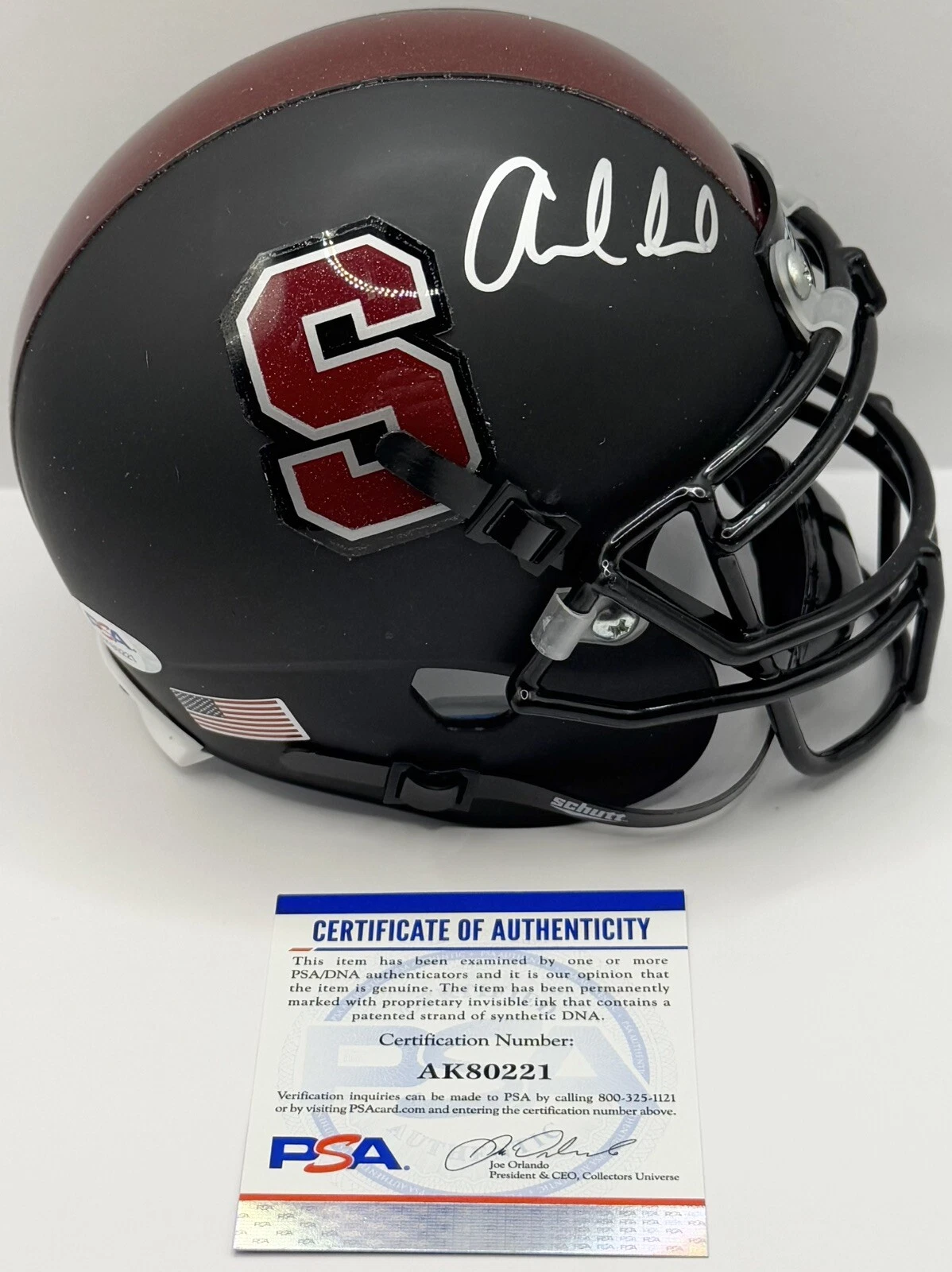 Andrew Luck Signed Autographed Stanford Cardinal Mini Helmet PSA/DNA COA