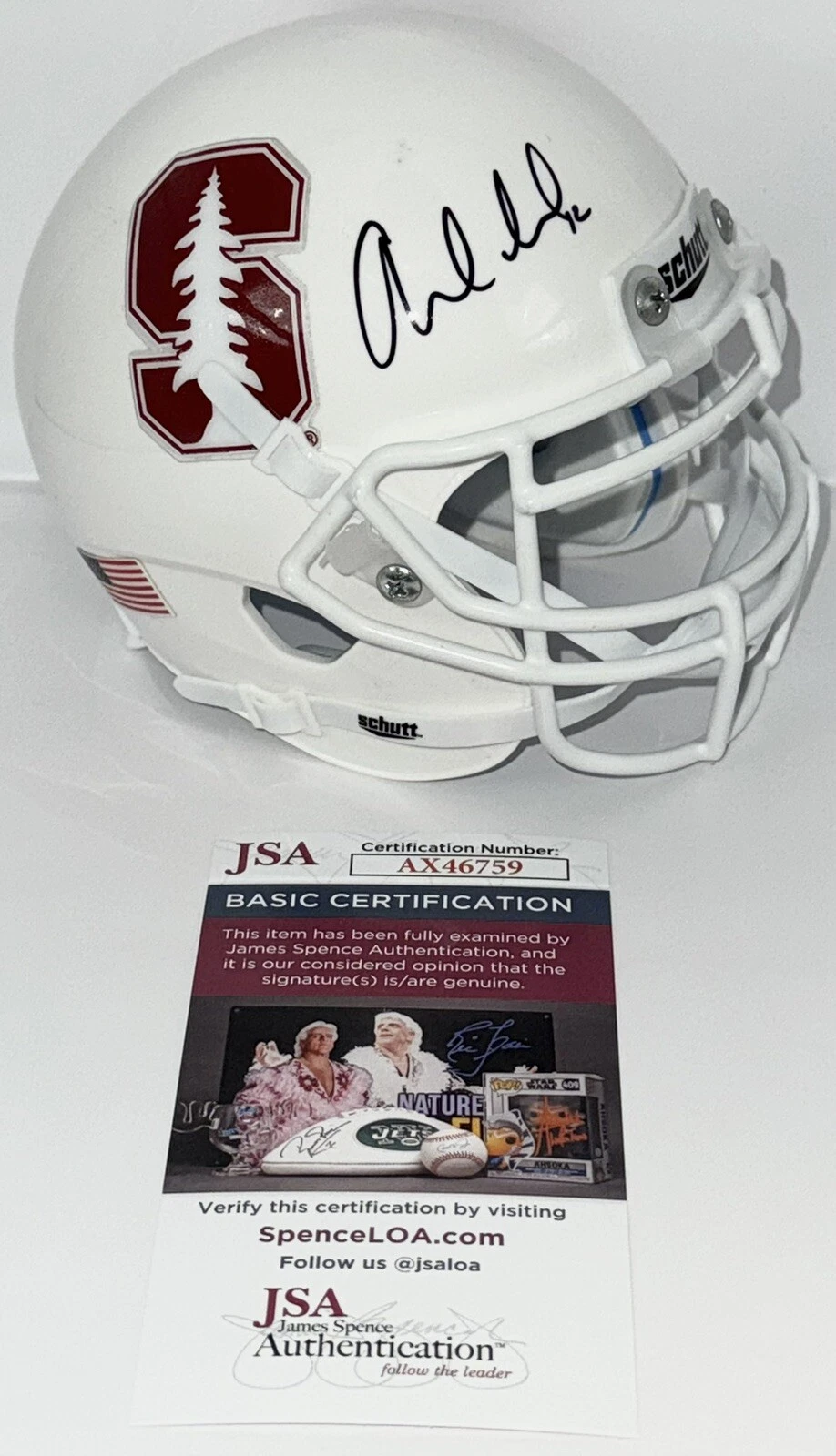 ANDREW LUCK SIGNED AUTOGRAPHED STANFORD CARDINAL MINI HELMET JSA COA COLLECTIBLE MEMORABILIA