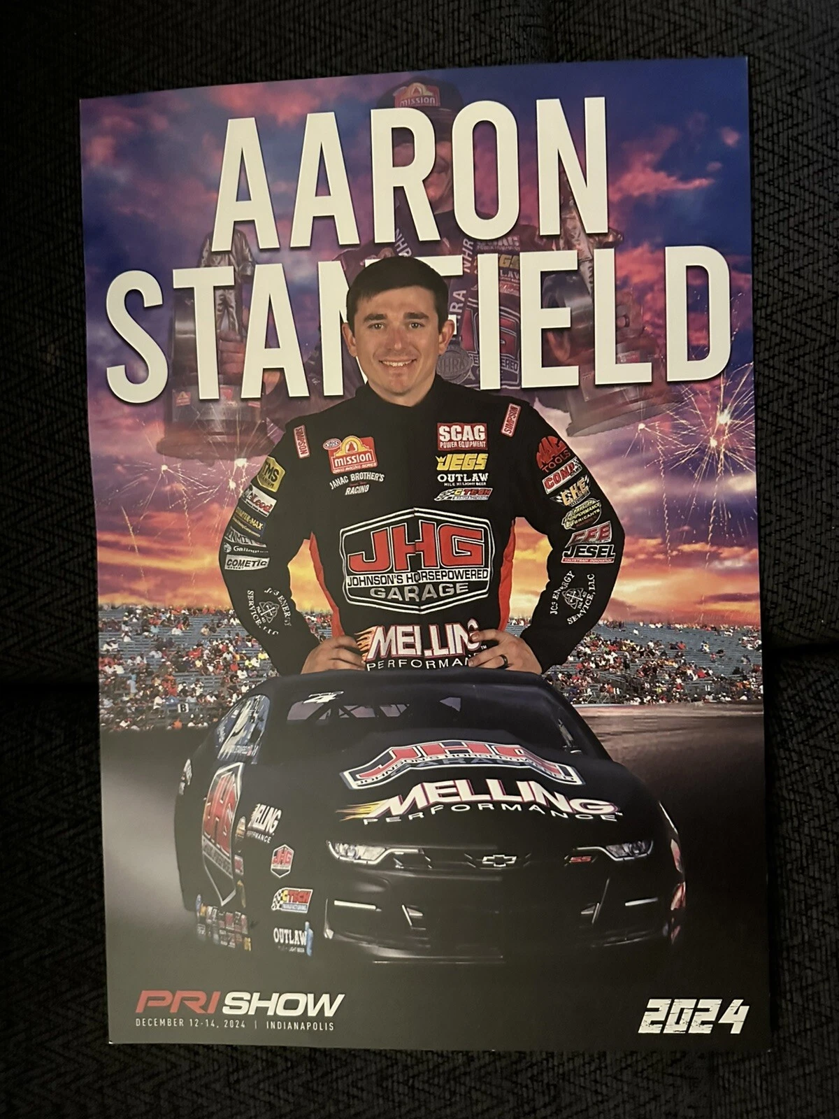 Aaron Stanfield Pro Stock Signed Poster Nhra 2024 Champion Autographed