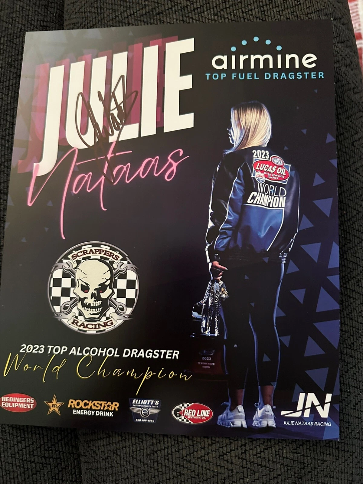 Julie Nataas Signed Promo Hero Card Nhra Drag Racing Autographed 2024