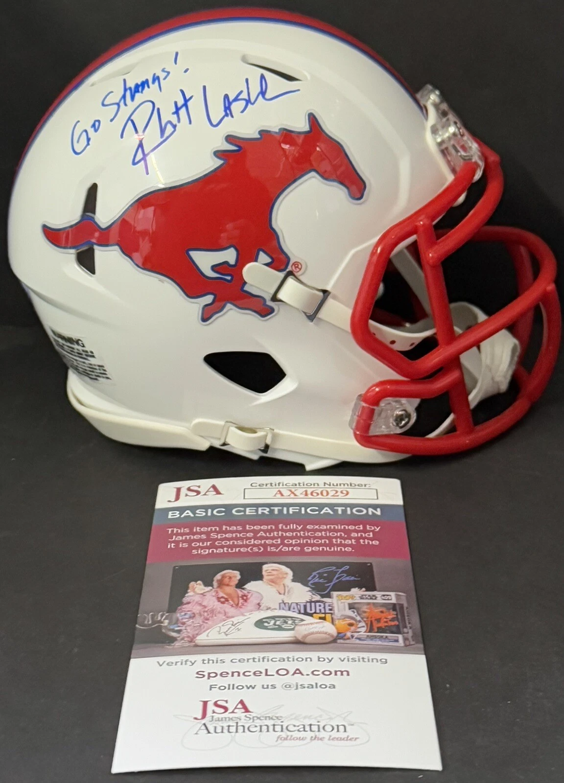 Rhett Lashlee Signed Autographed SMU Mustangs Mini Helmet JSA COA