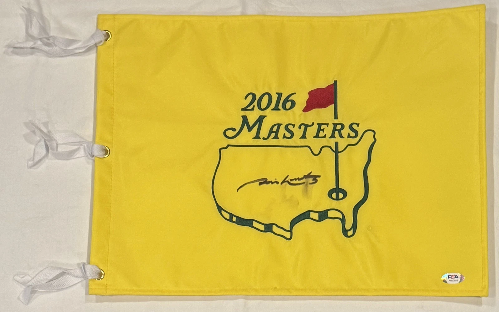 Jim Nantz Signed Auto 2016 Masters Pin Flag A Tradition Unlike Any Other Psa/Dna