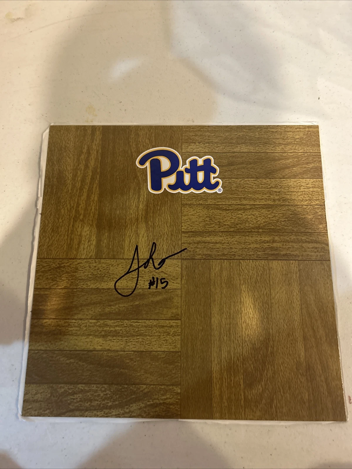 PITTSBURGH PANTHERS- JALAND LOWE SIGNED AUTOGRAPH LOGO FLOORBOARD COA BASKETBALL