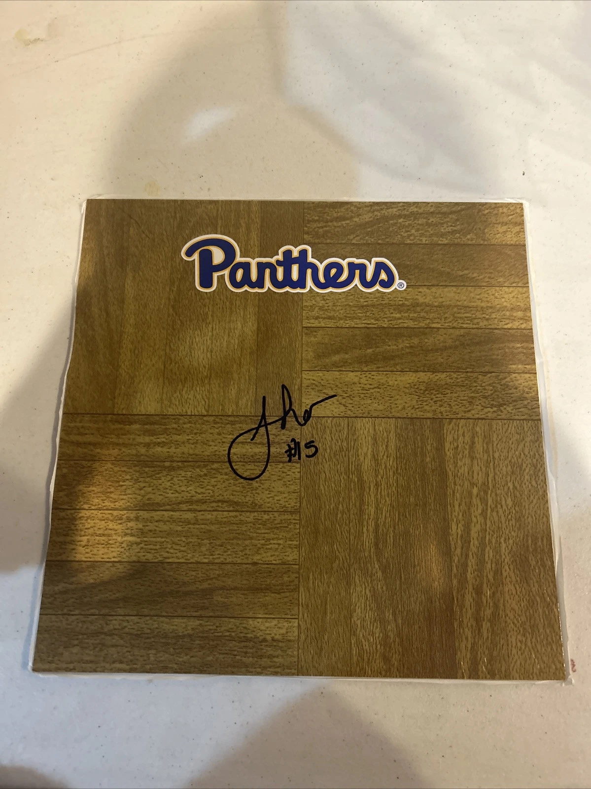PITTSBURGH PANTHERS- JALAND LOWE SIGNED AUTOGRAPH LOGO FLOORBOARD COA BASKETBALL