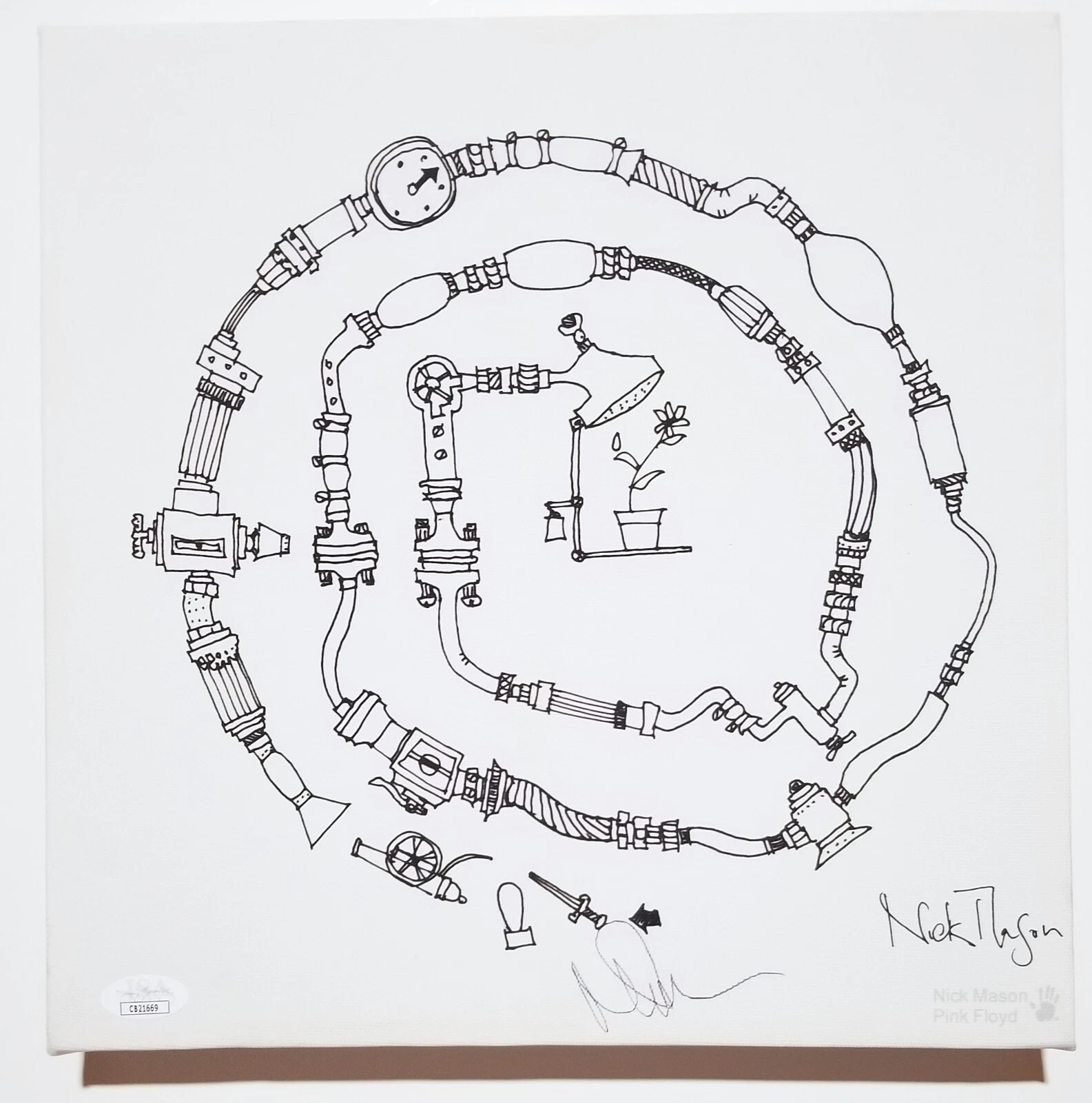 Nick Mason of Pink Floyd SIGNED Official Art Canvas Board JSA COA Autographed