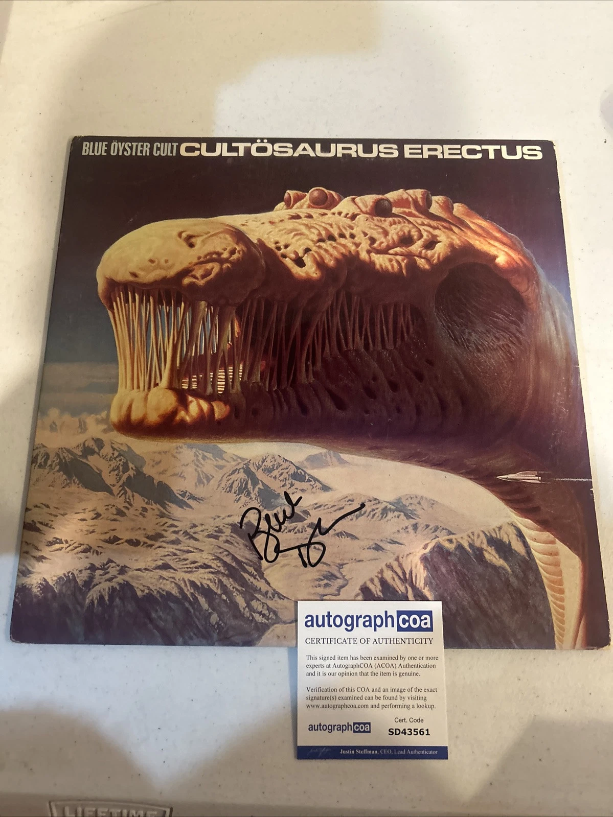 BUCK DHARMA BLUE OYSTER CULT SIGNED AUTOGRAPH VINYL ALBUM ACOA RECORD LP