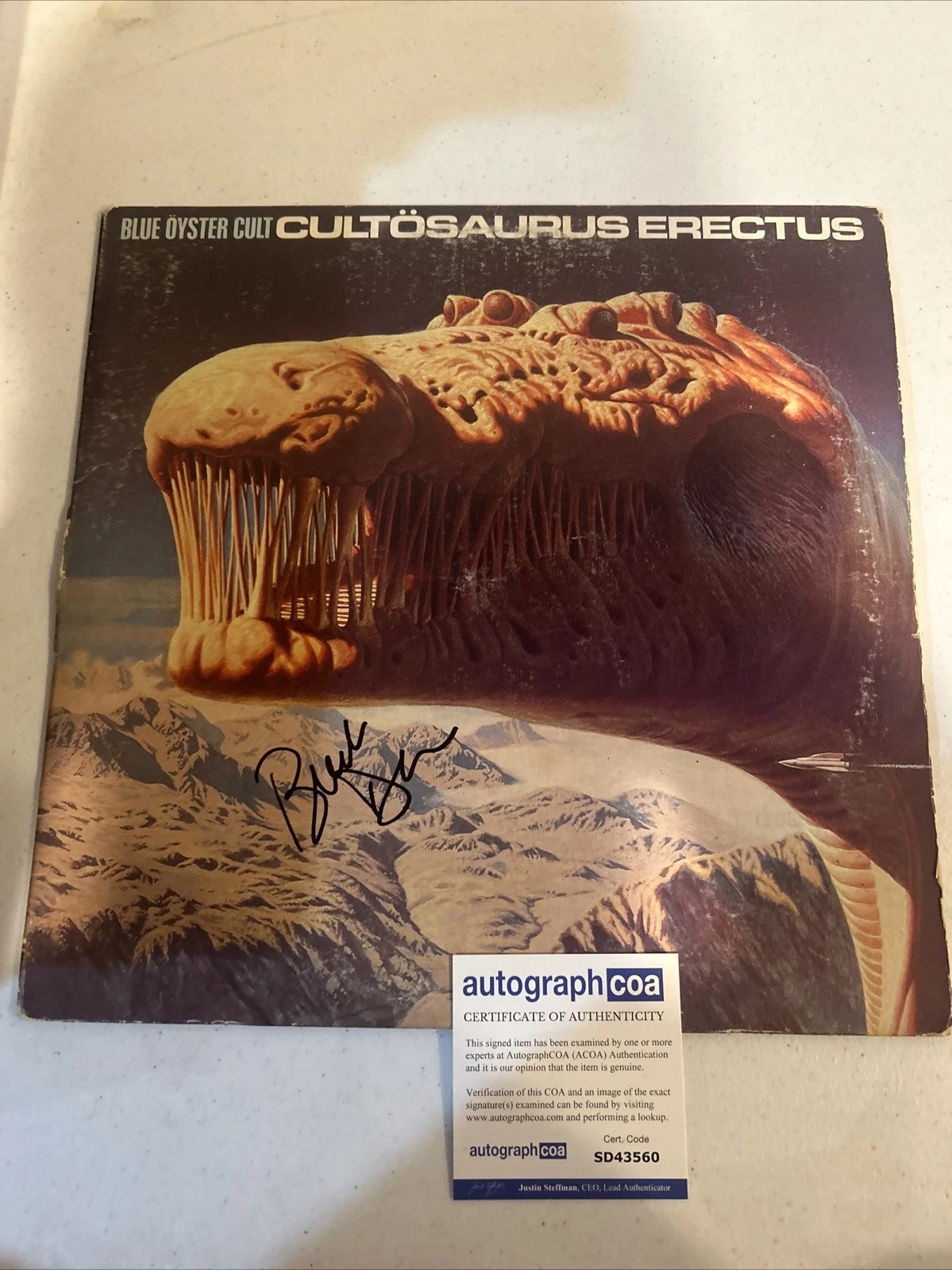 BUCK DHARMA BLUE OYSTER CULT SIGNED AUTOGRAPH VINYL ALBUM ACOA RECORD LP