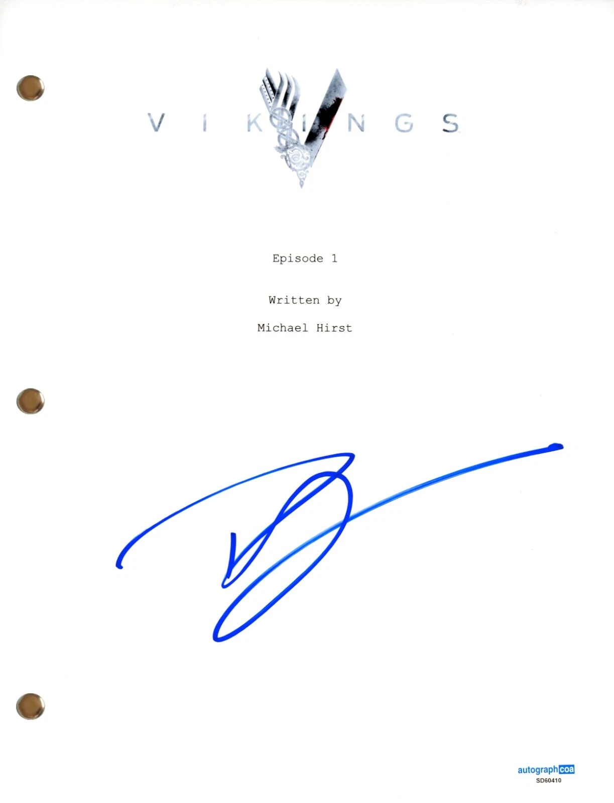 Donal Logue “Vikings” Signed Autograph Pilot Script Screenplay King Horik ACOA