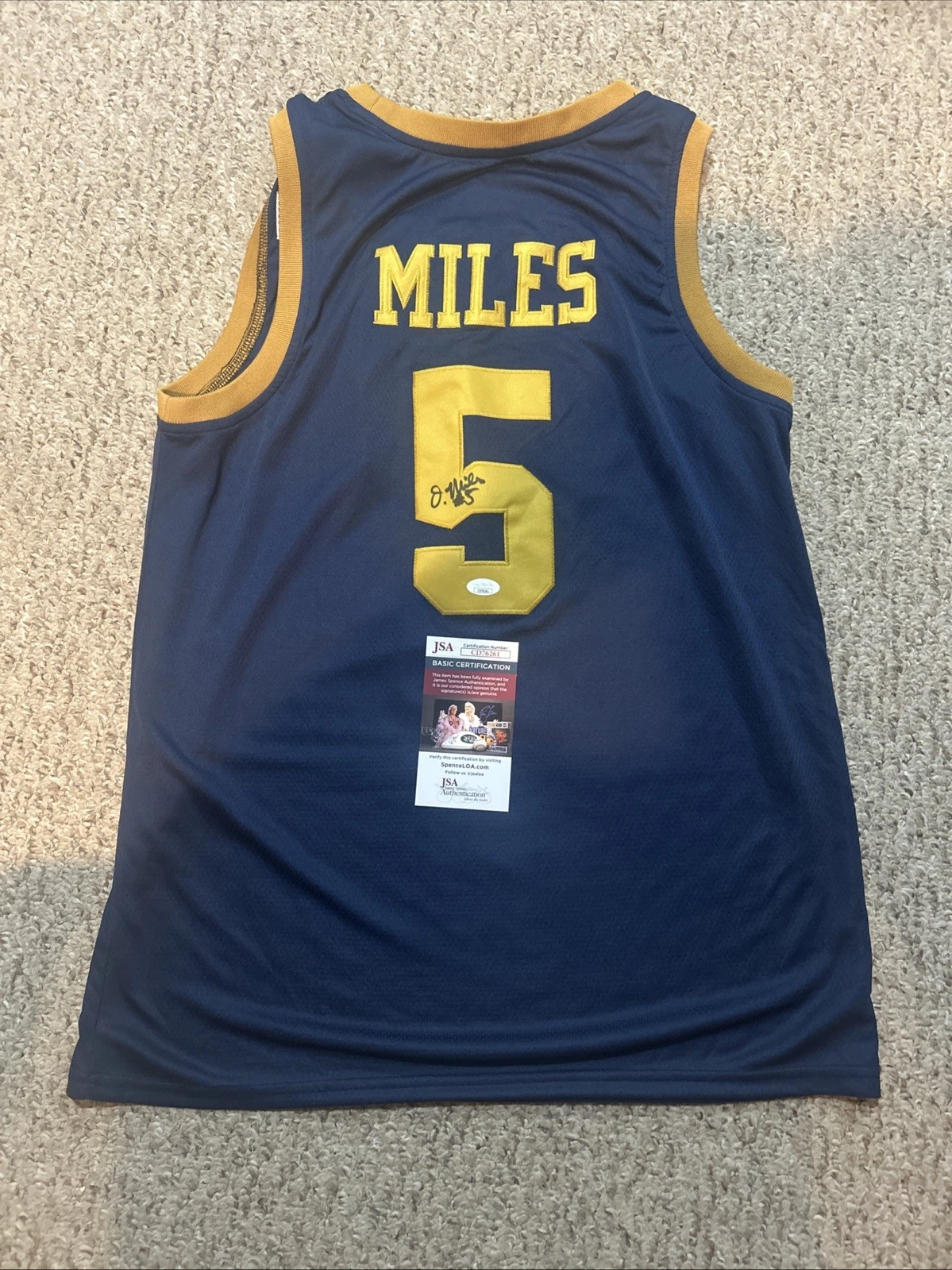 NOTRE DAME FIGHTING IRISH- OLIVIA MILES SIGNED AUTOGRAPH JERSEY JSA COA