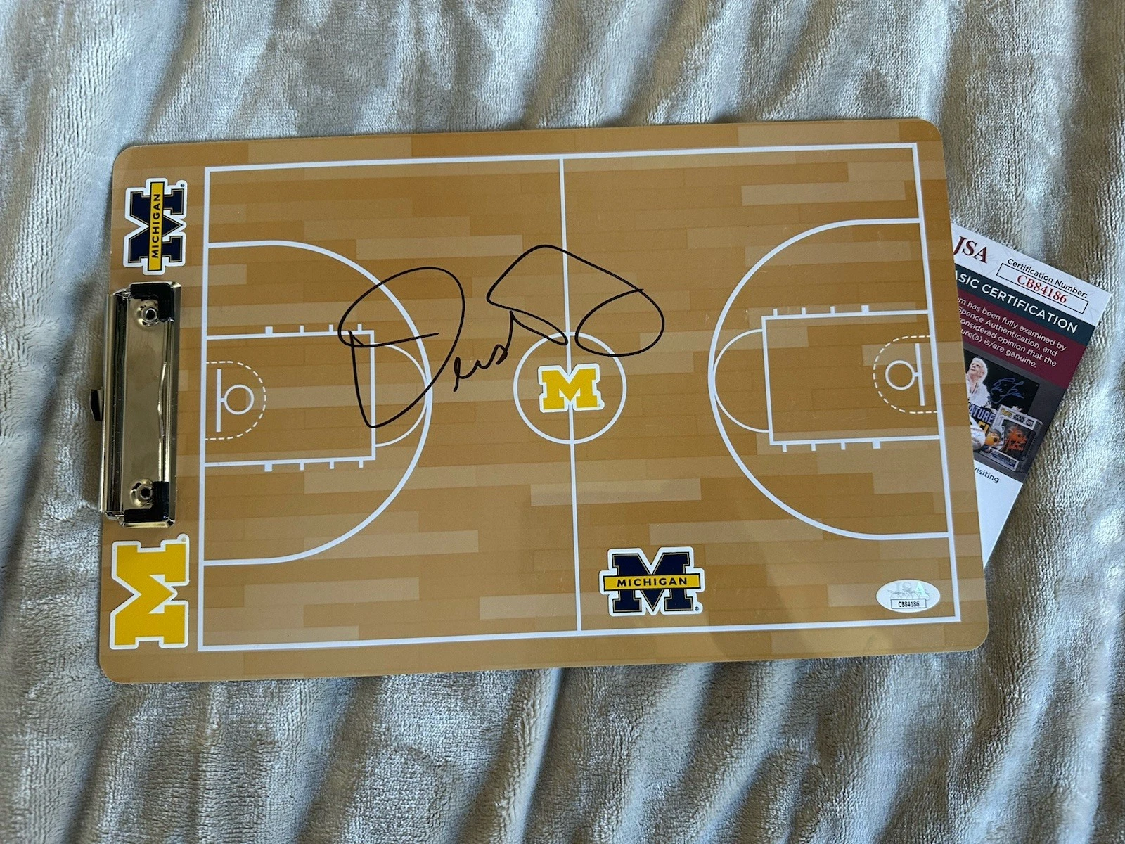 Coach Dusty May Signed Clip Board JSA Authentication COA Michigan Wolverines