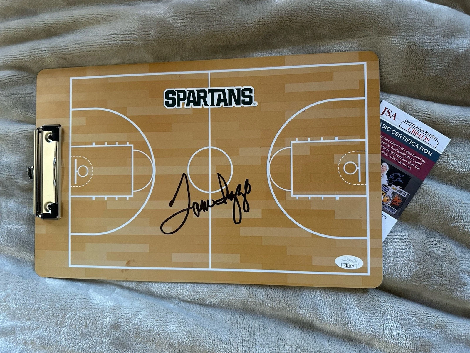 Coach Tom Izzo Signed Clip Board JSA Authentication COA Michigan State Spartans