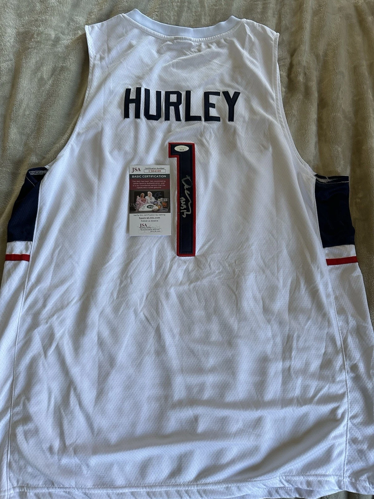 Dan Hurley SIGNED UCONN Jersey Stitched XL JSA Authentication COA