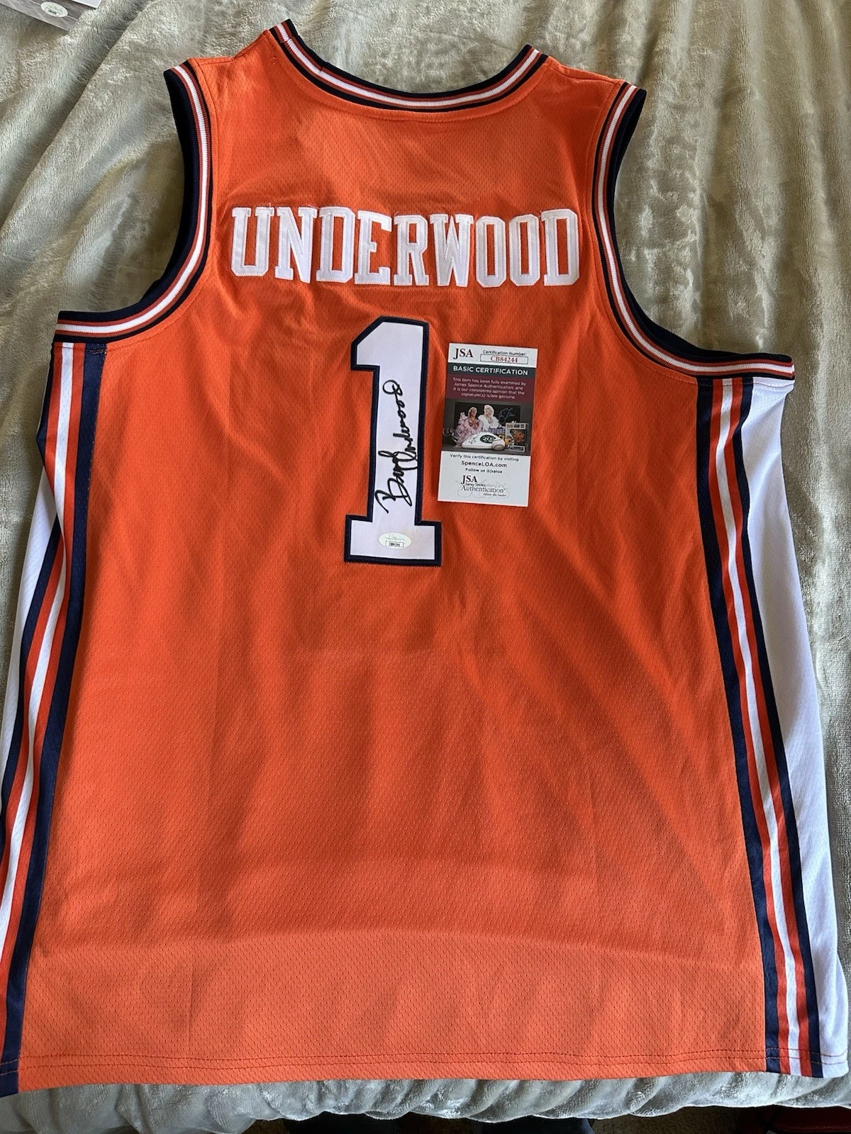 Brad Underwood SIGNED Illinois Jersey Stitched XL JSA Authentication COA