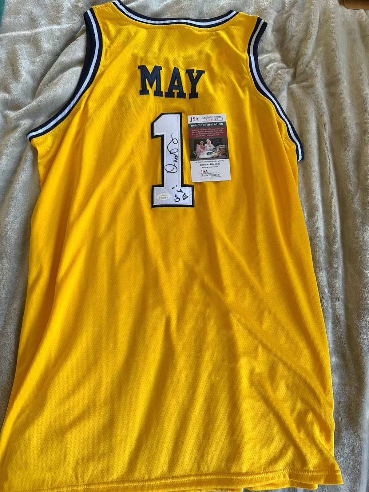 Dusty May SIGNED Michigan Wolverines Jersey Stitched XL JSA Authentication COA