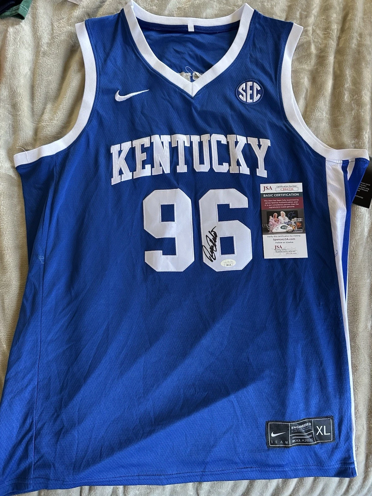 Rick Pitino SIGNED Kentucky 96 Jersey Stitched XL JSA Authentication COA See Des