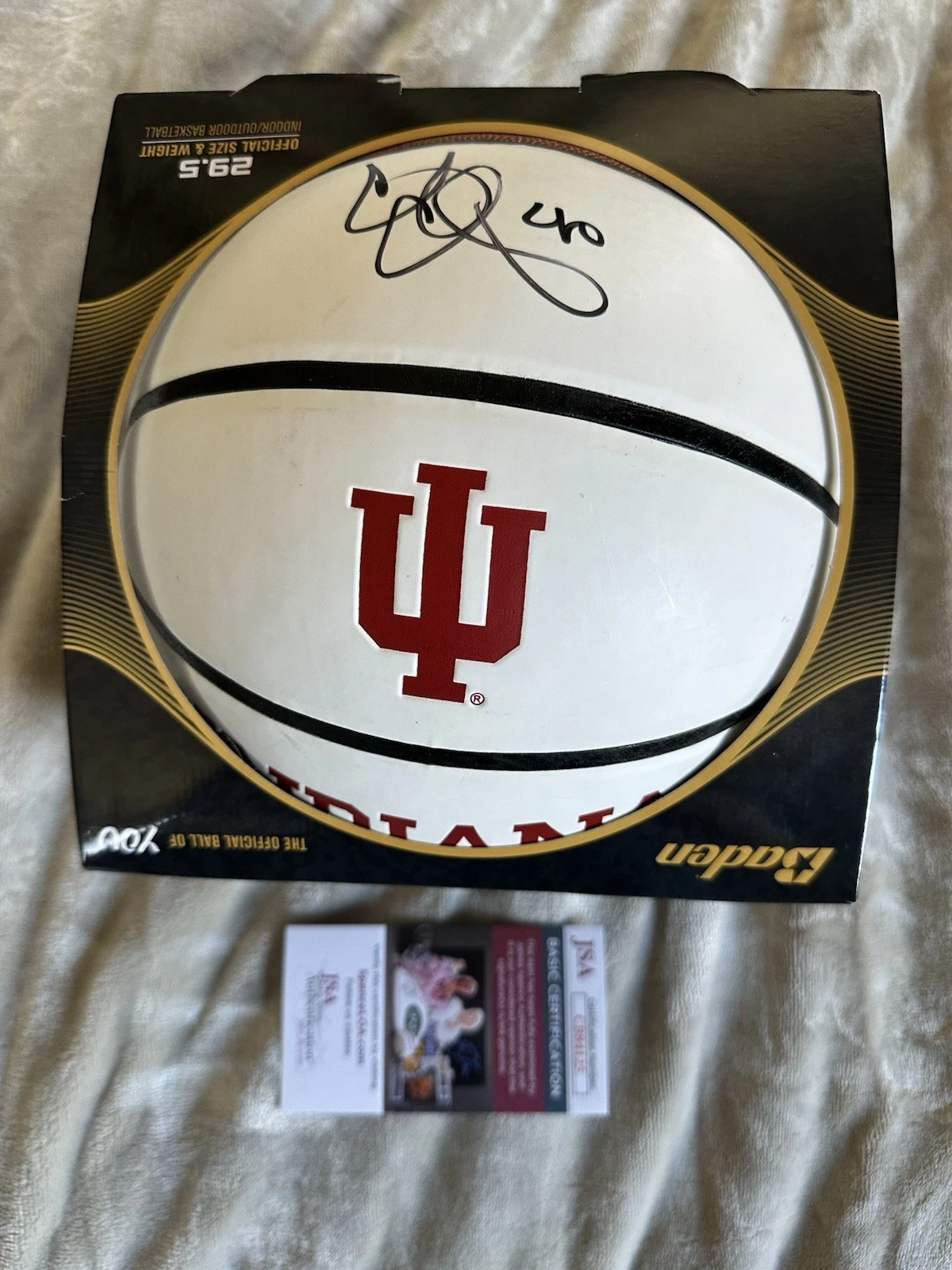 Calbert Cheaney Signed Basketball 29.5 IU Hoosiers JSA Authentication COA