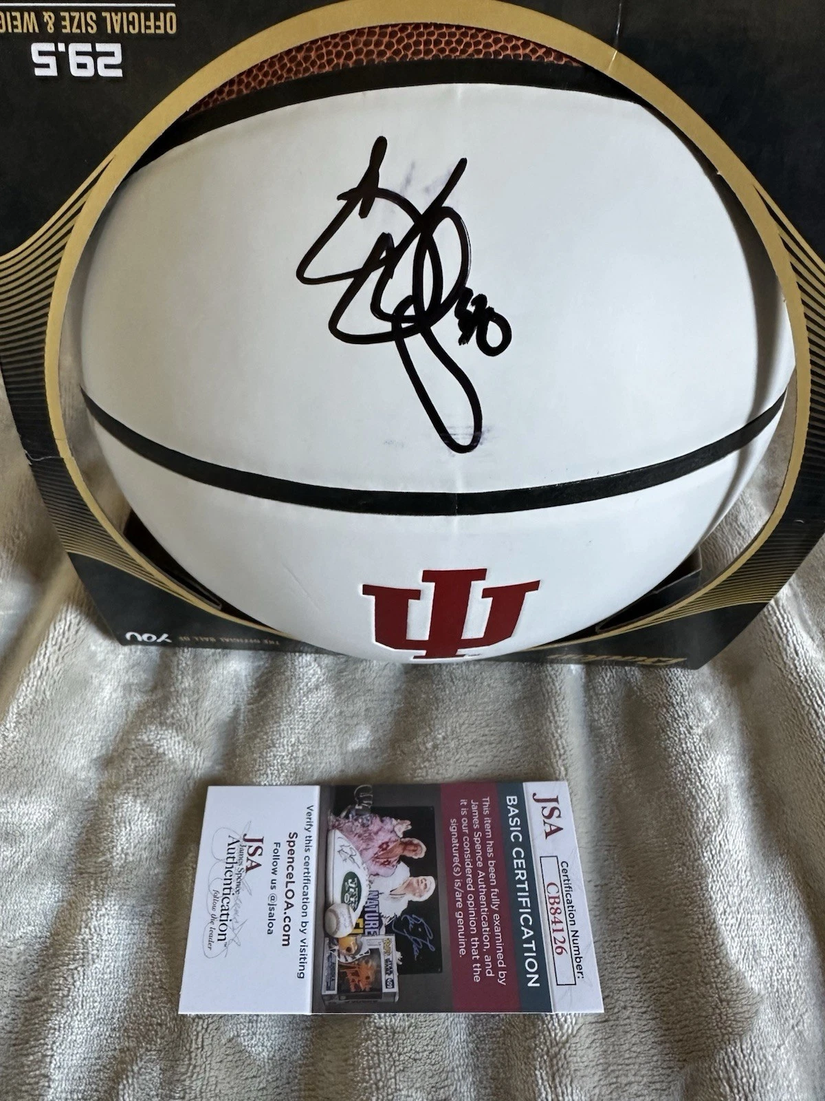 Calbert Cheaney Signed Basketball 29.5 IU Hoosiers JSA Authentication COA