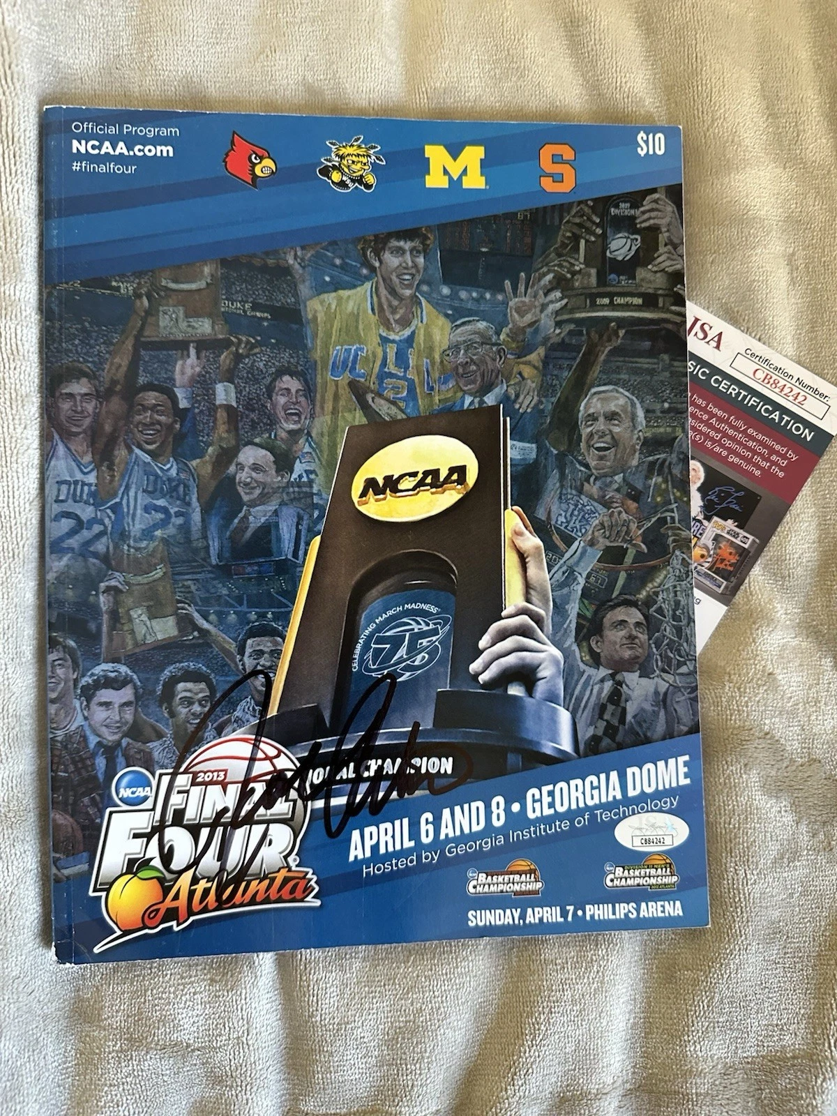 Rick Pitino Signed 2013 NCAA Final Four Program JSA Authenticated COA Louisville