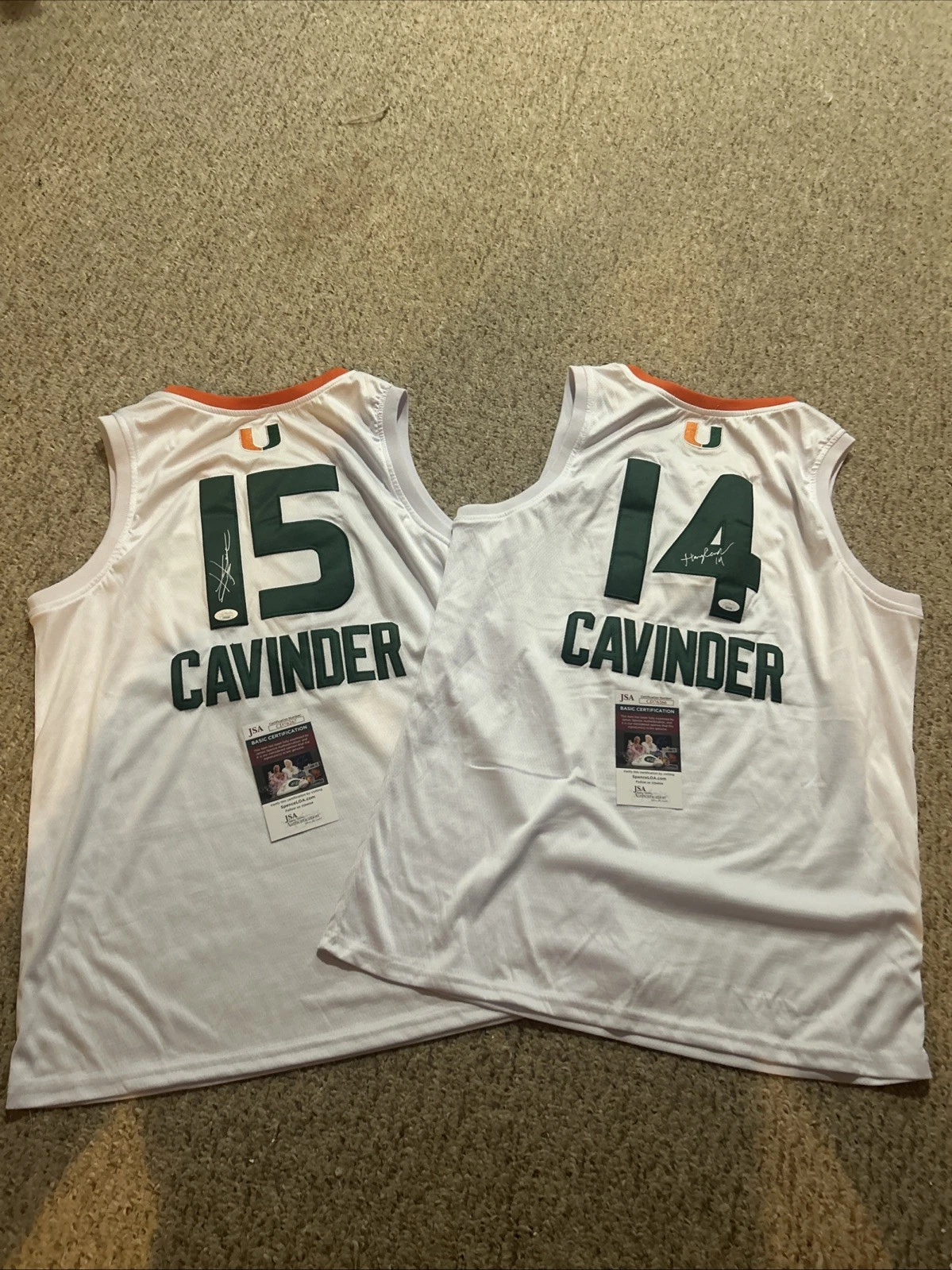 HALEY & HANNA CAVINDER TWINS SIGNED AUTOGRAPH JERSEY JSA COA MIAMI HURRICANES