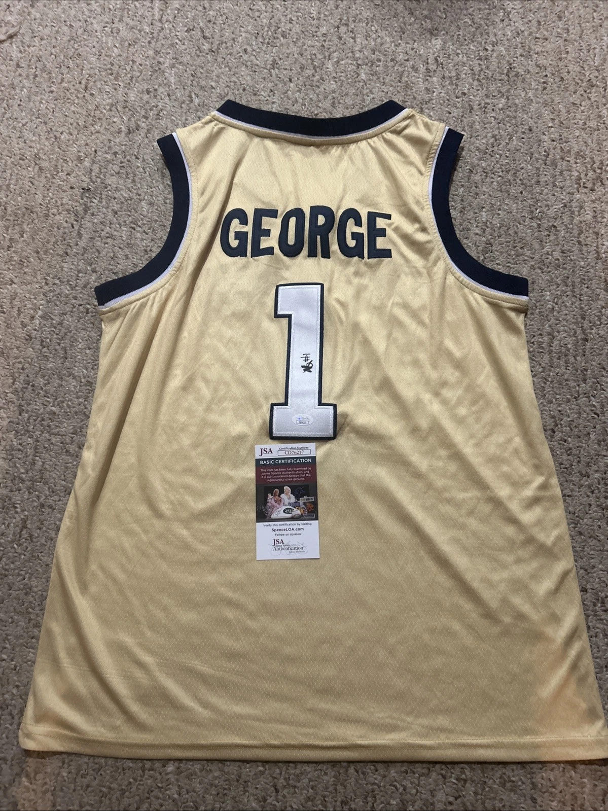 GEORGIA TECH YELLOW JACKETS- NAITHAN GEORGE SIGNED AUTOGRAPH JERSEY JSA COA