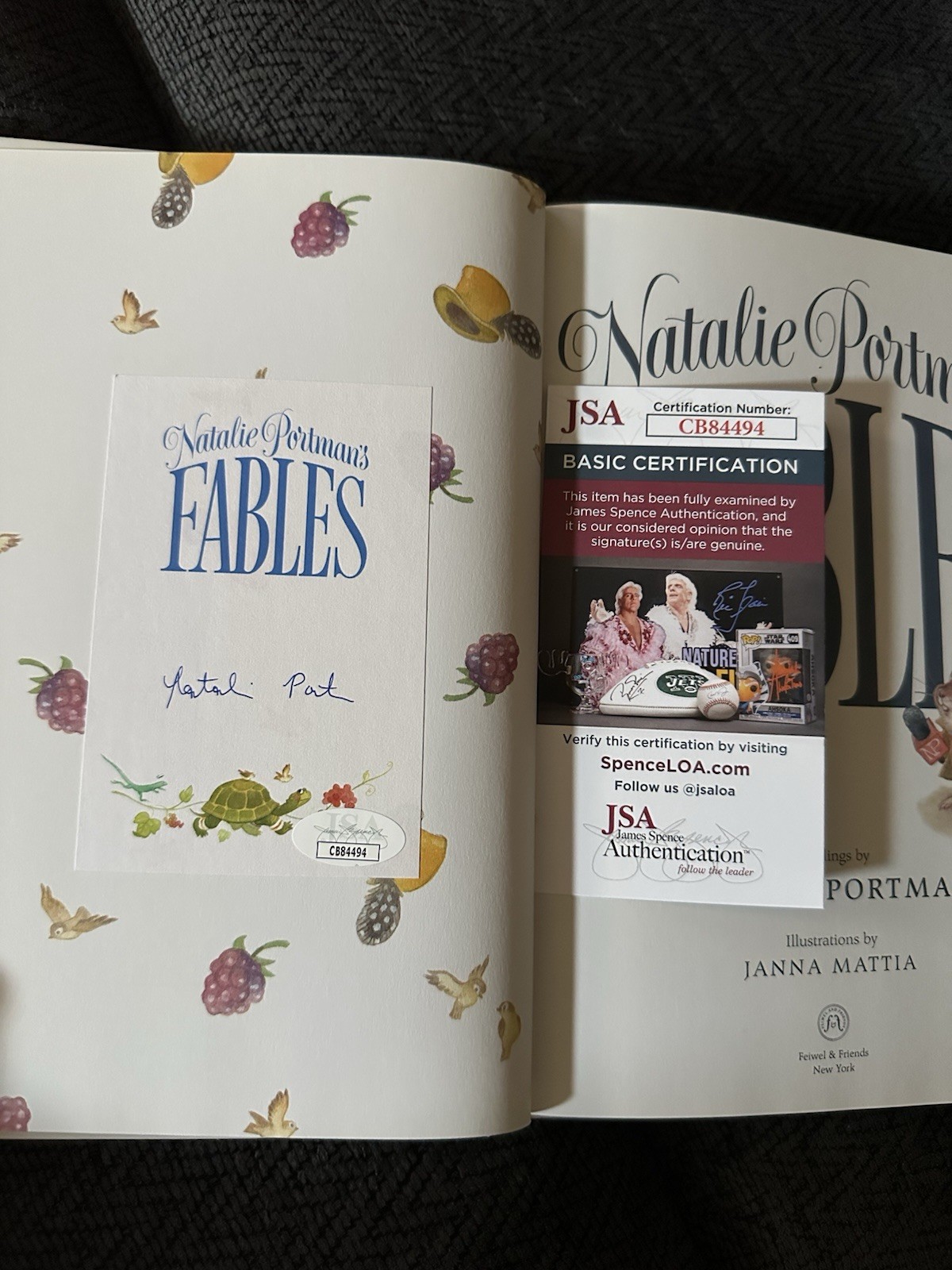 Natalie Portman SIGNED Fables Book Hardcover JSA Authenticated COA
