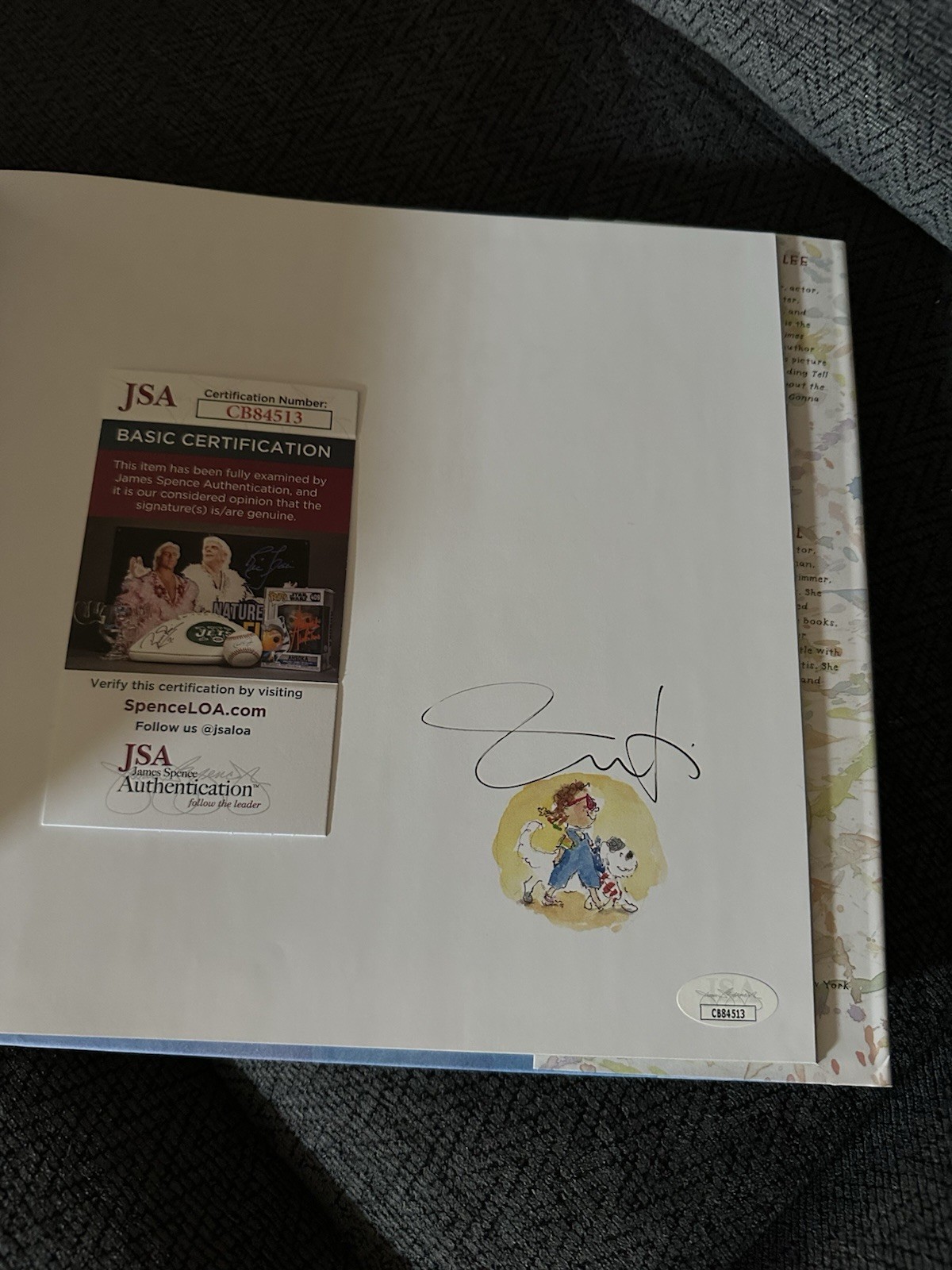 Jamie Lee Curtis SIGNED Just One More Sleep Book Hardcover JSA Authenticated COA