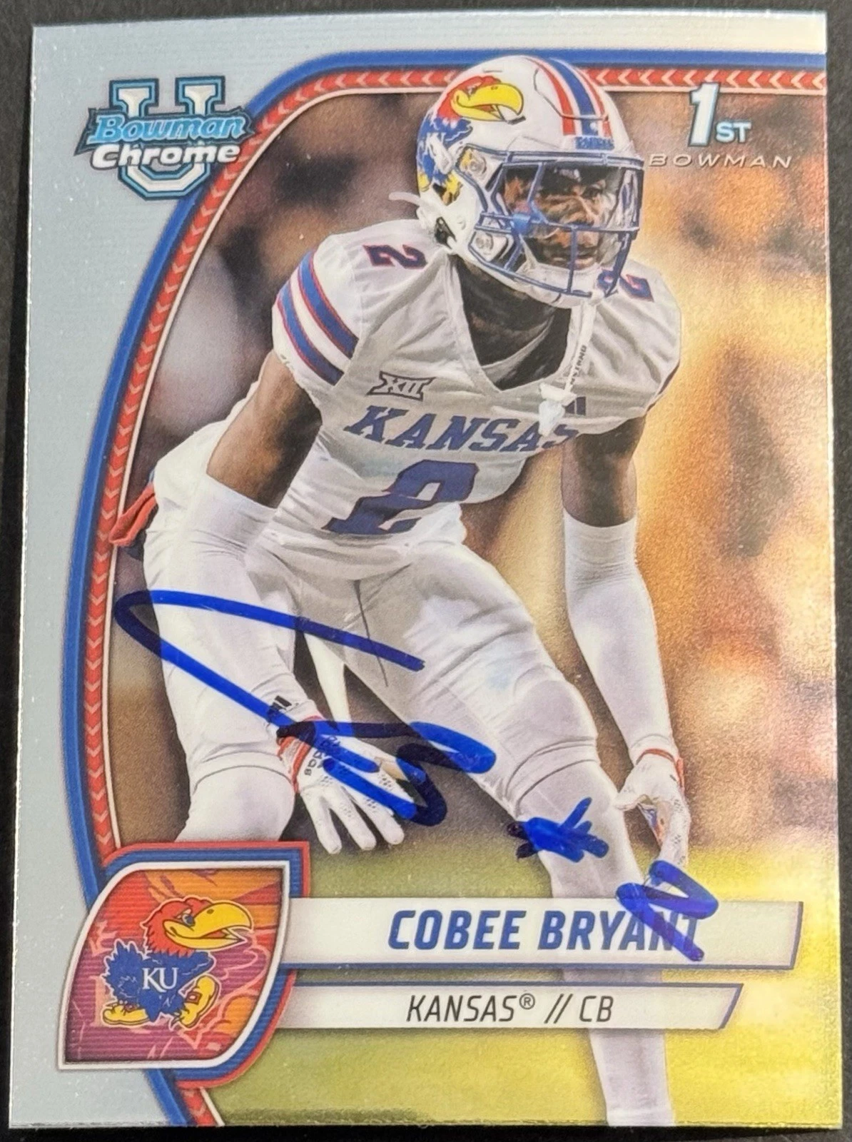 Cobee Bryant Signed Kansas Jayhawks 2024 Bowman Chrome U Rookie Card BAS Beckett