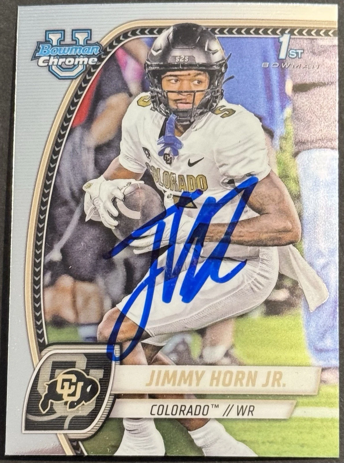 Jimmy Horn Jr Signed Colorado 2024 Bowman Chrome U Rookie Card BAS Beckett