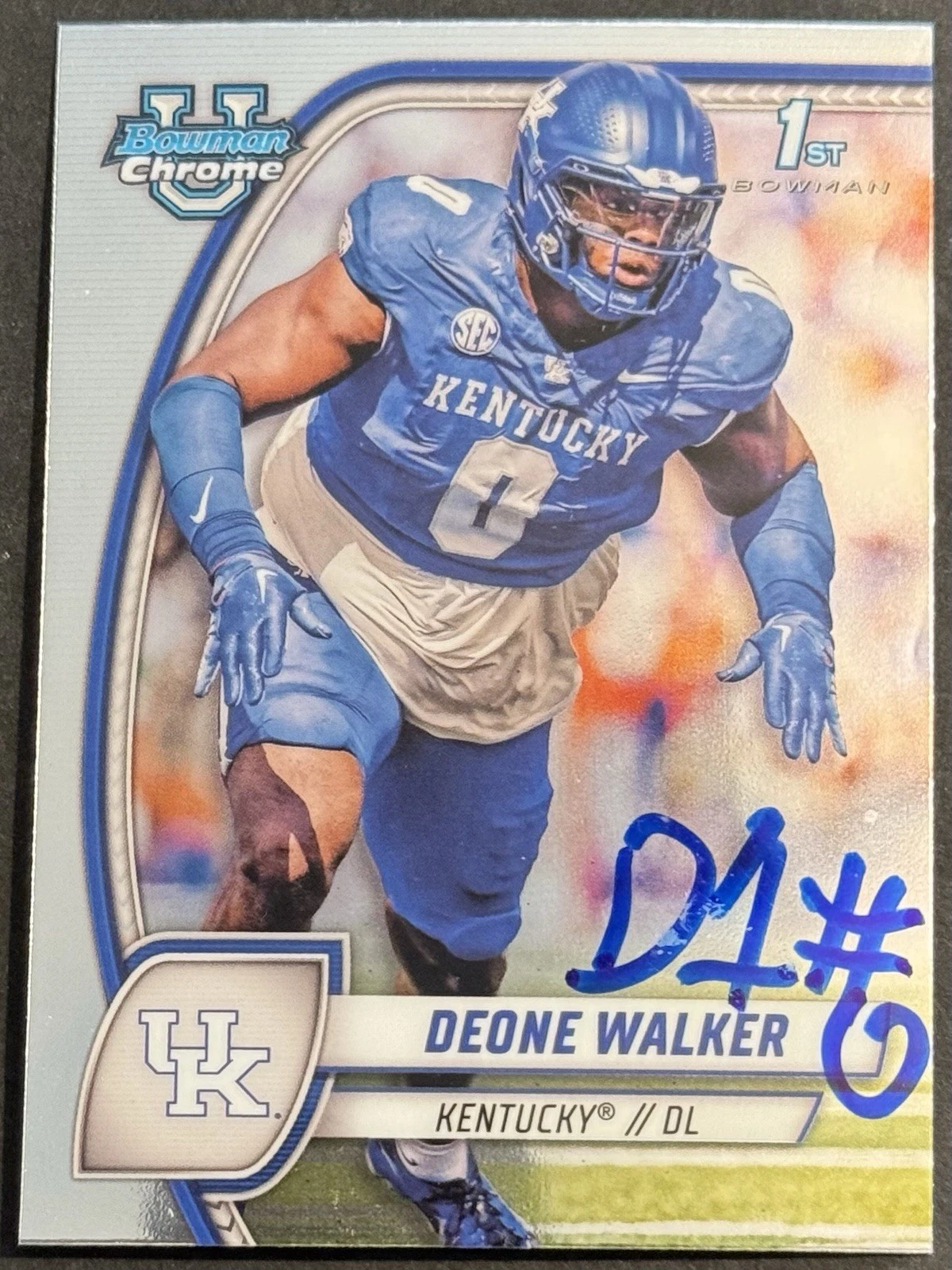 Deone Walker Signed Kentucky 2024 Bowman Chrome U Rookie Card BAS Beckett