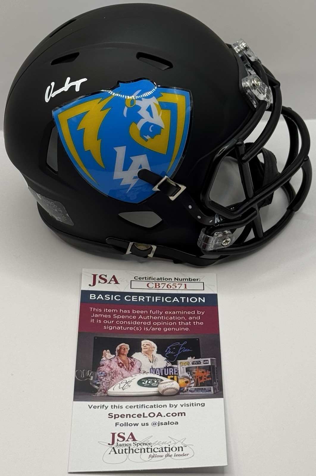 Omarion Hampton Signed Autographed Los Angeles Chargers Mini Helmet JSA COA